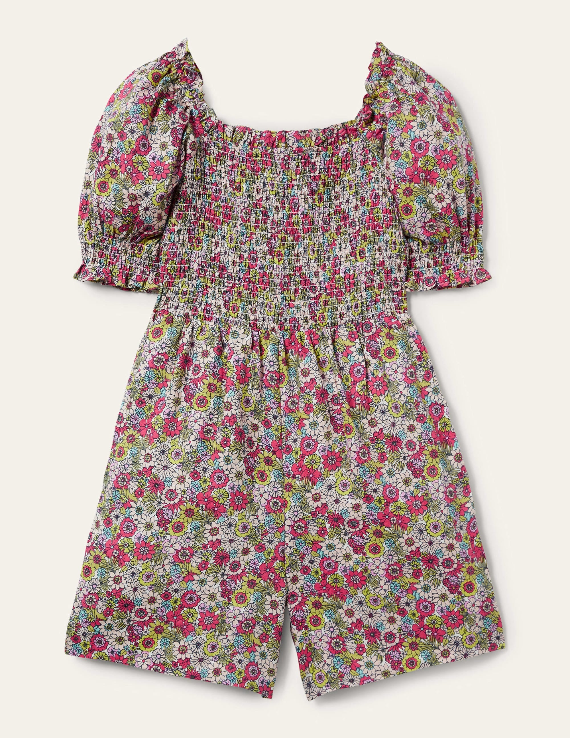 Combishort avec corsage à smocks-Multi, motif Bloom Garden - Image 10