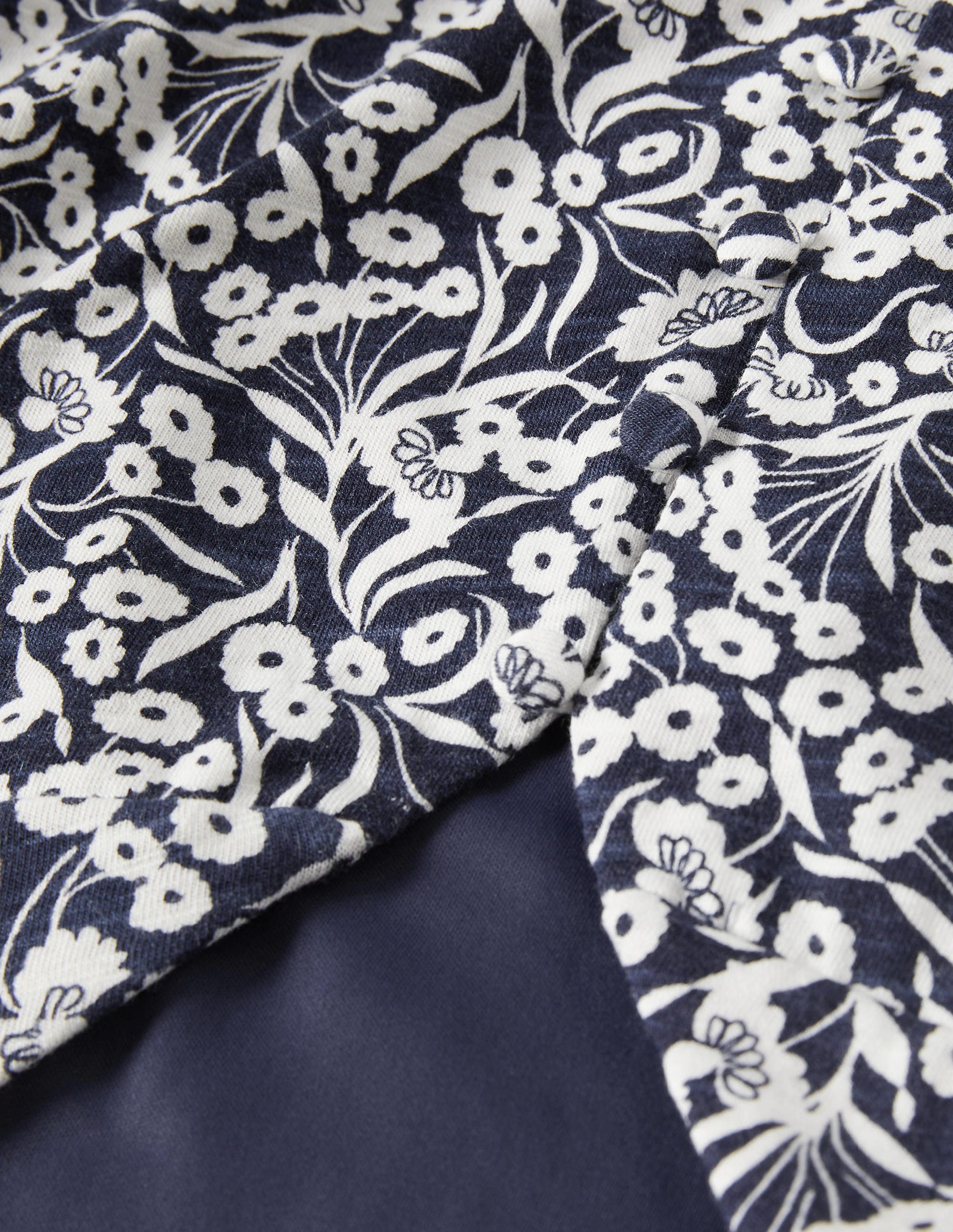 Jersey-Minikleid mit Rückendetail-Navy, Knospen - Image 8