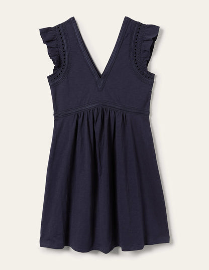 Jerseykleid mit Empire-Taille-Marineblau-10