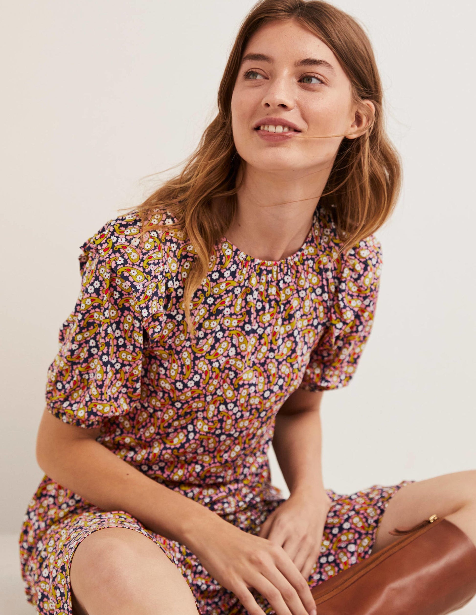 Jersey-Midikleid mit Rüschen-Citronella, Blütenblätter-Paisleymuster-4