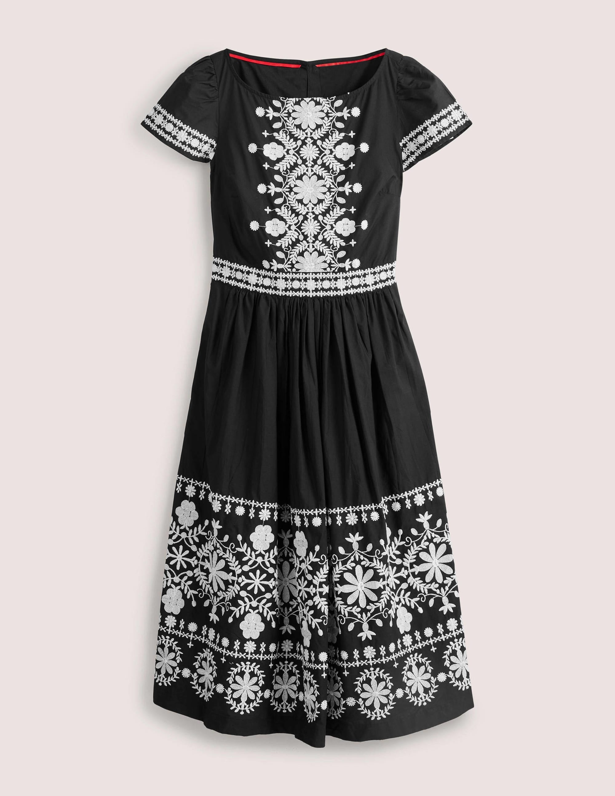 Midikleid mit Stickerei-Schwarz - Image 5