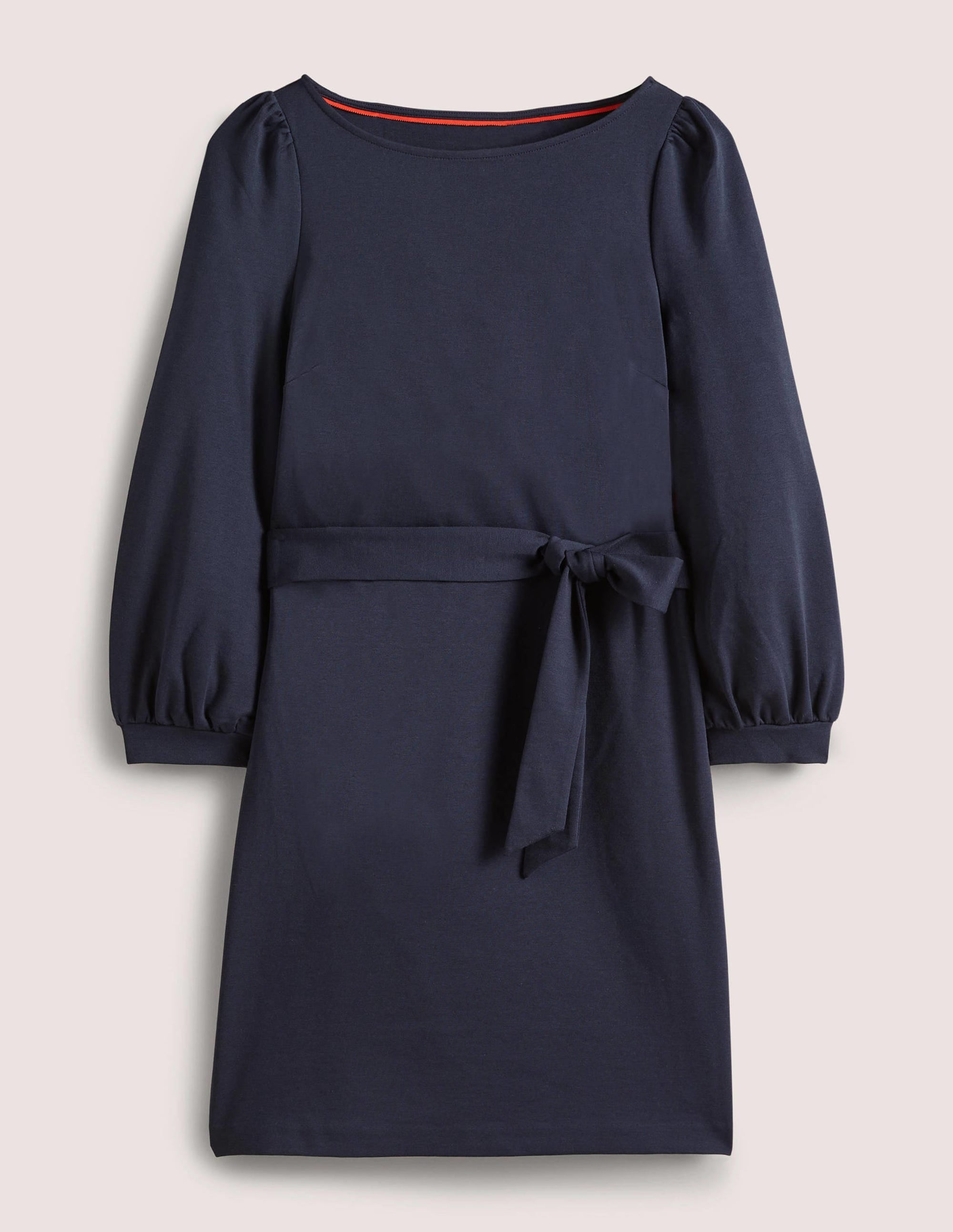Robe fourreau en jersey à détail noué-Bleu marine - Image 5