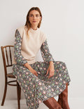 Robe midi en jersey à manches longues-Multi, motif Enchanting Twig