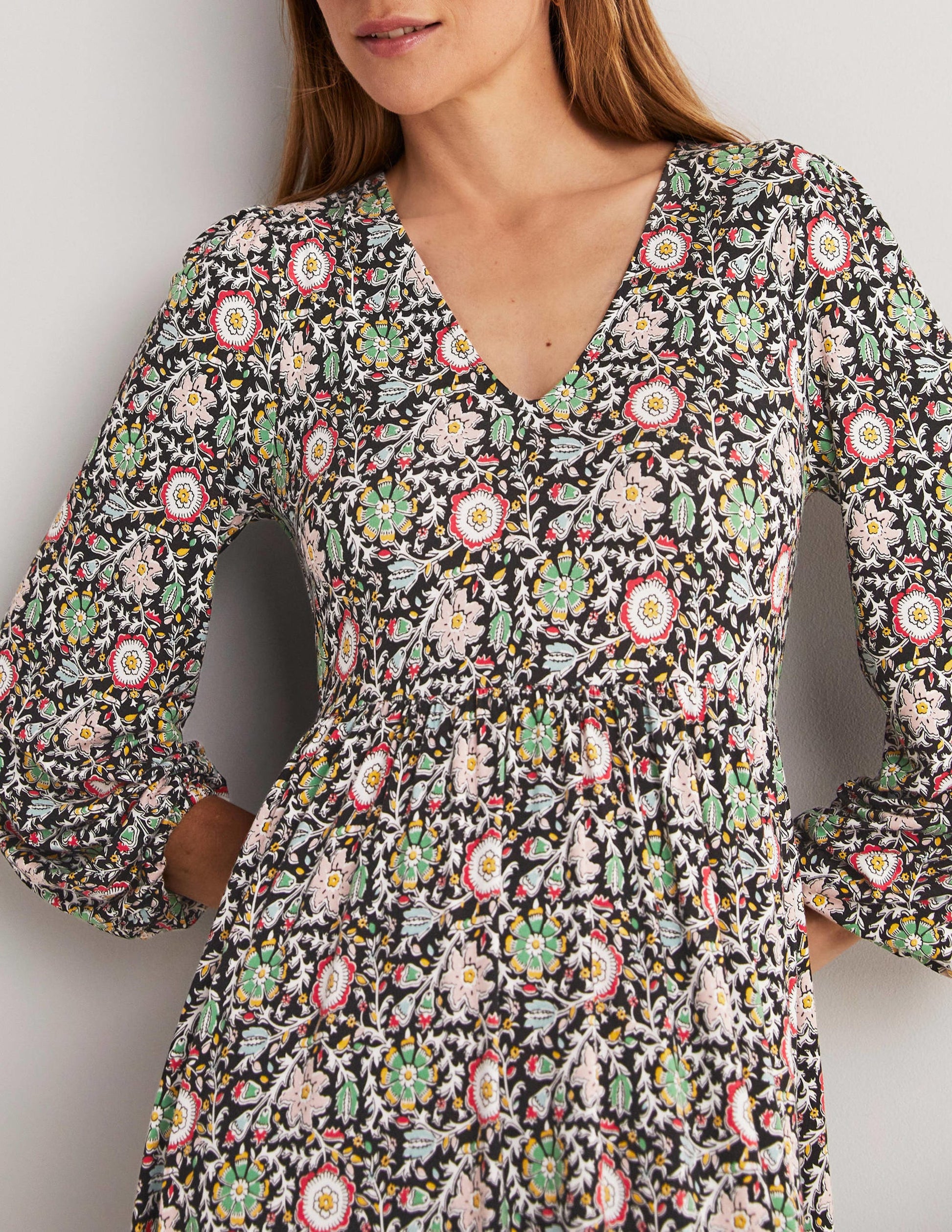 Robe midi en jersey à manches longues-Multi, motif Enchanting Twig-3