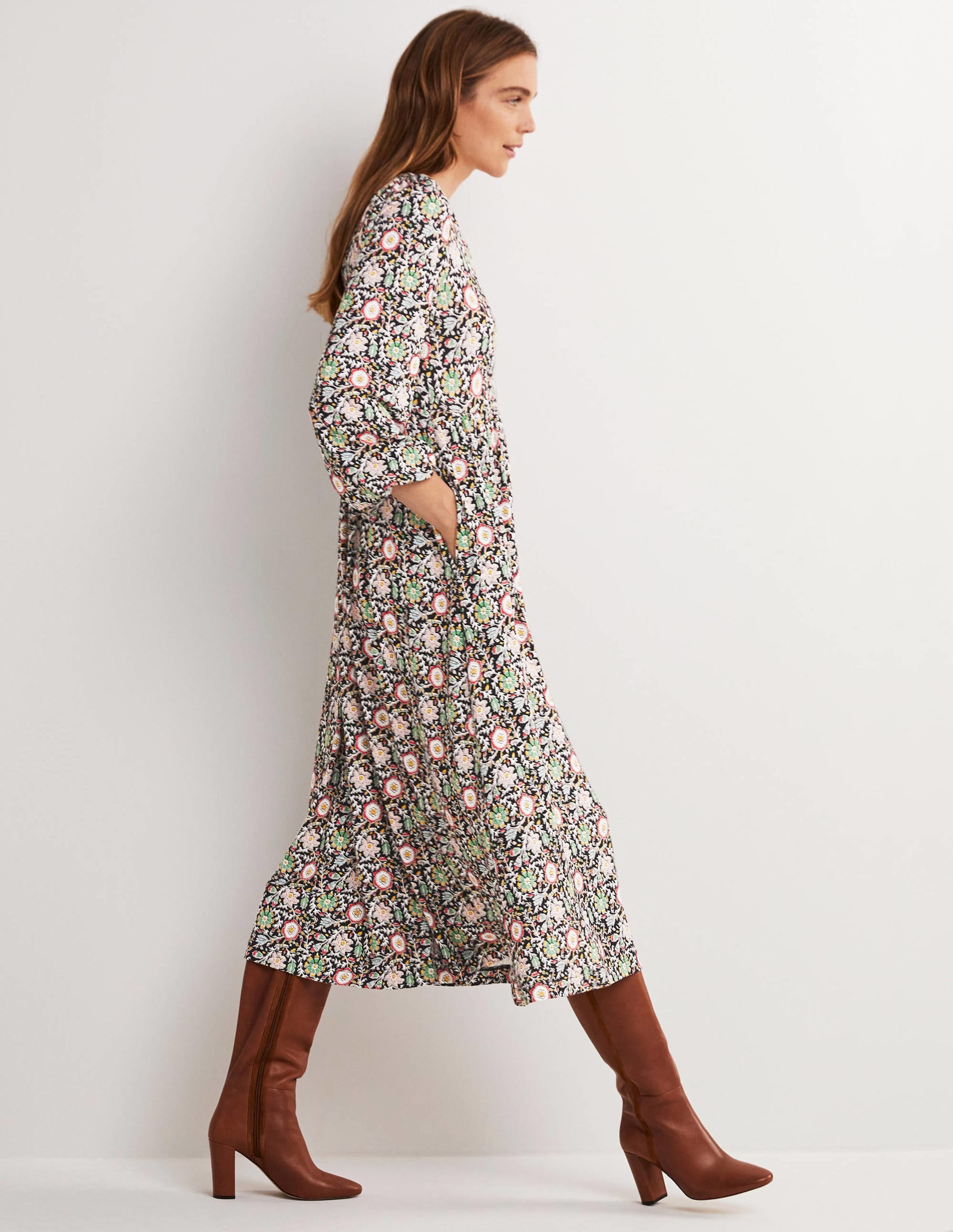 Robe midi en jersey à manches longues-Multi, motif Enchanting Twig - Image 5