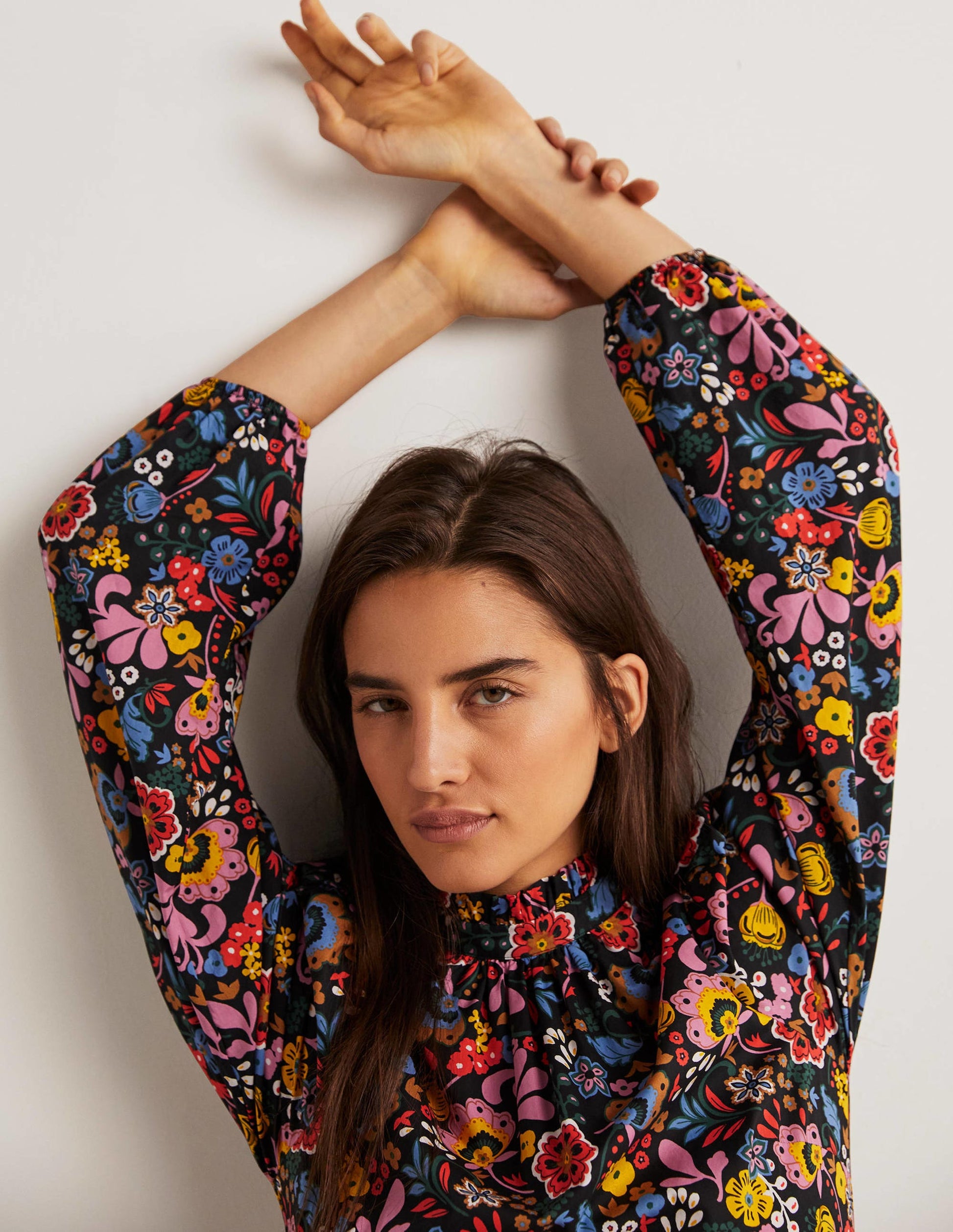 Mutton Sleeve Maxi Dress-Multi, Pretty Paradise-2