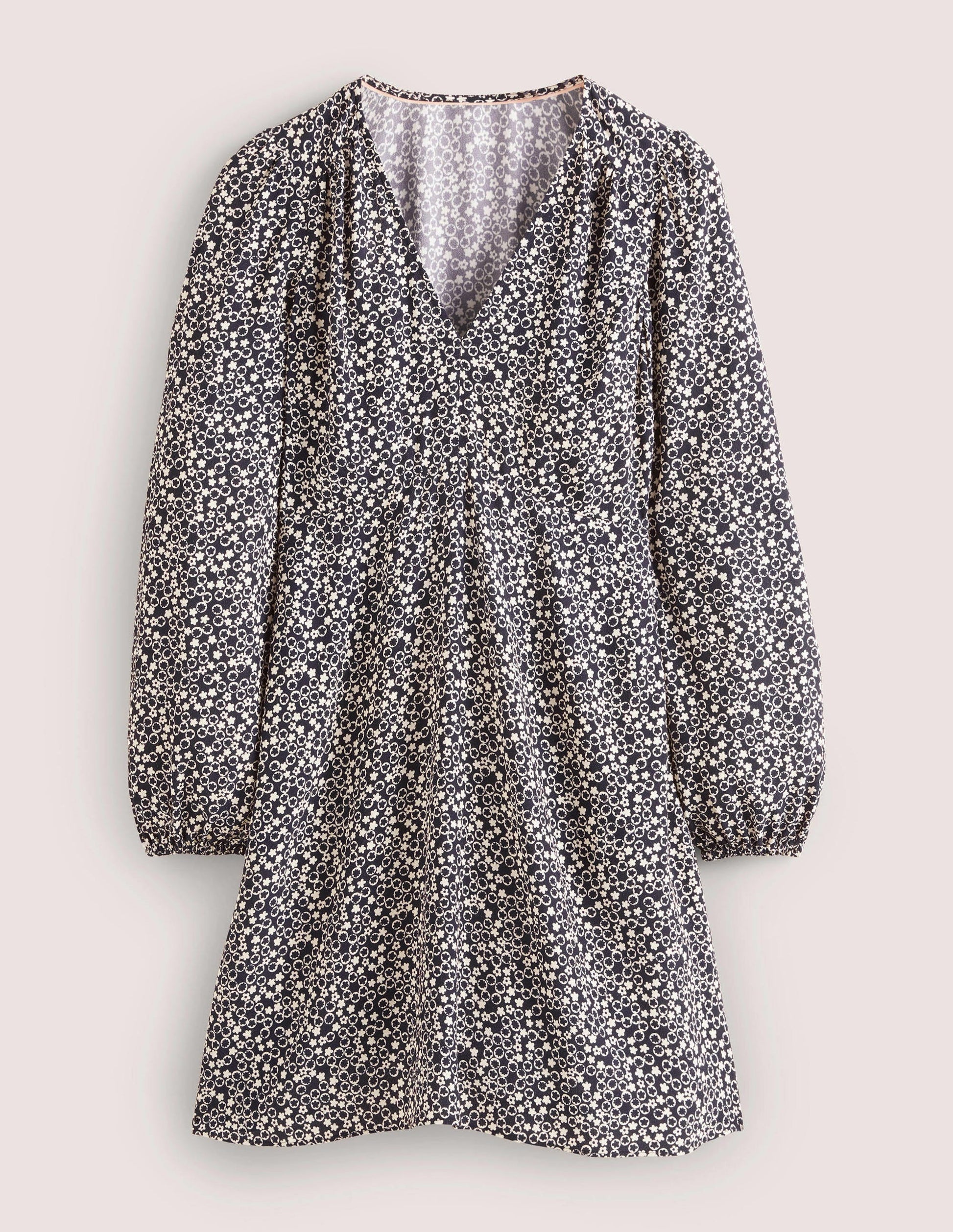 Kleid mit V-Ausschnitt-Französisches Navy, Blumenmuster-6
