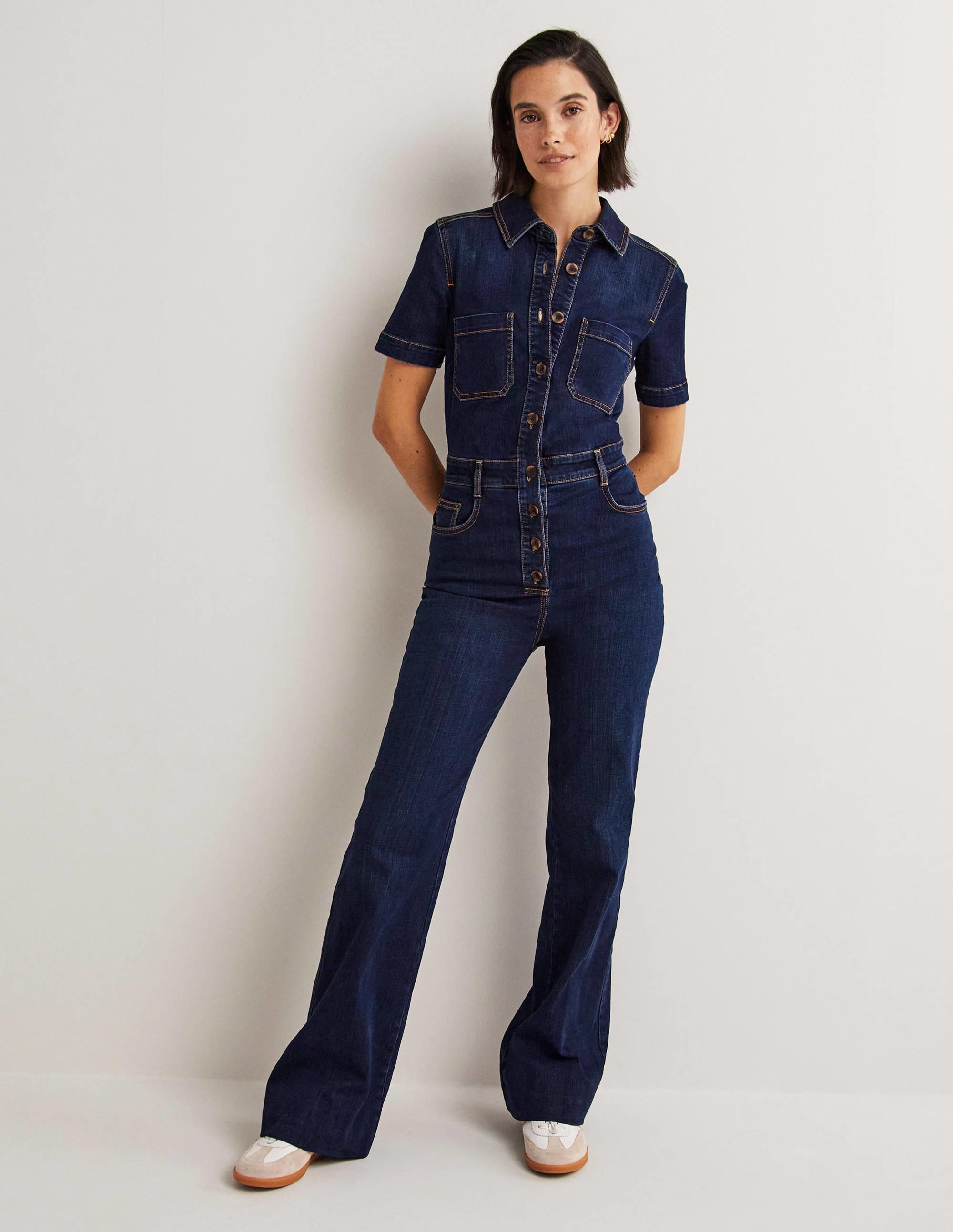 Combinaison bootcut en jean-Indigo - Image 1