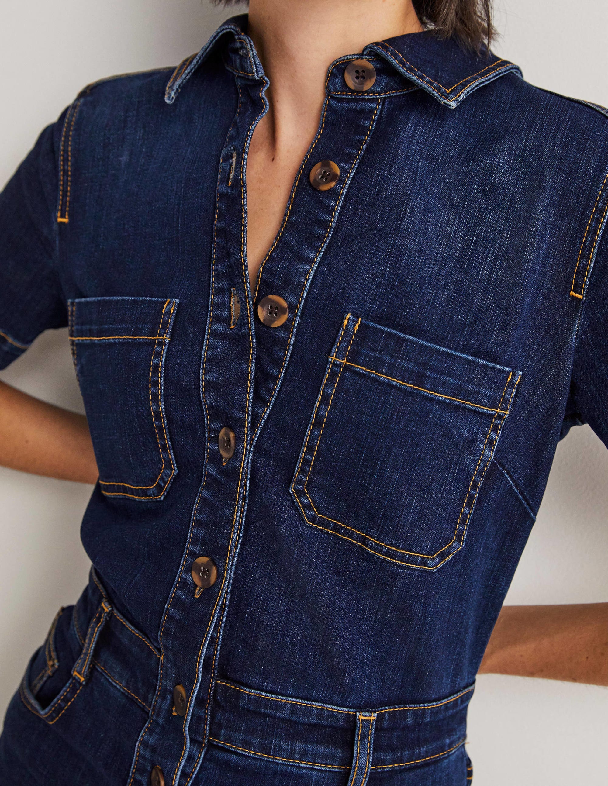 Combinaison bootcut en jean-Indigo - Image 2