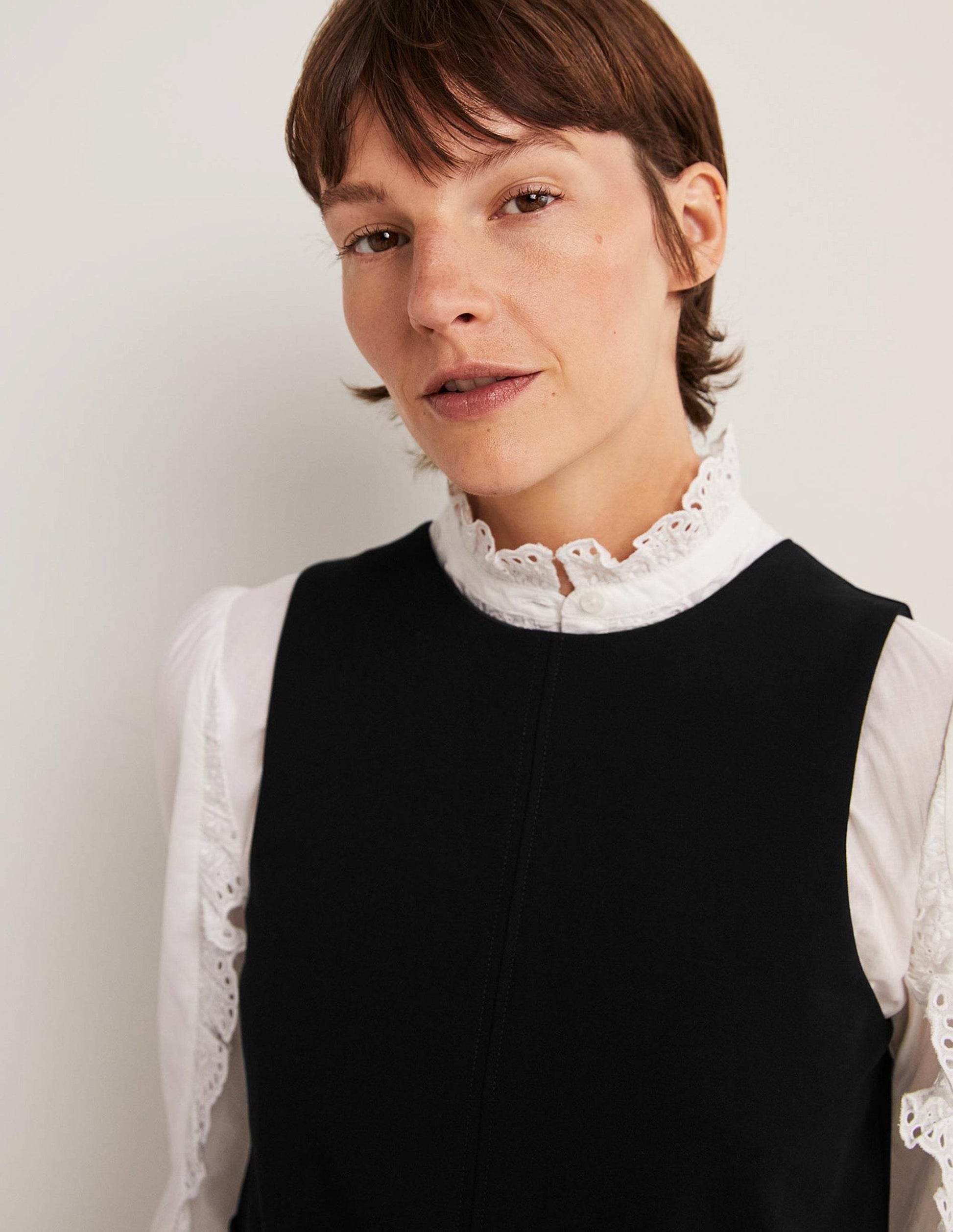 Jersey Mini Shift Dress-Black-2