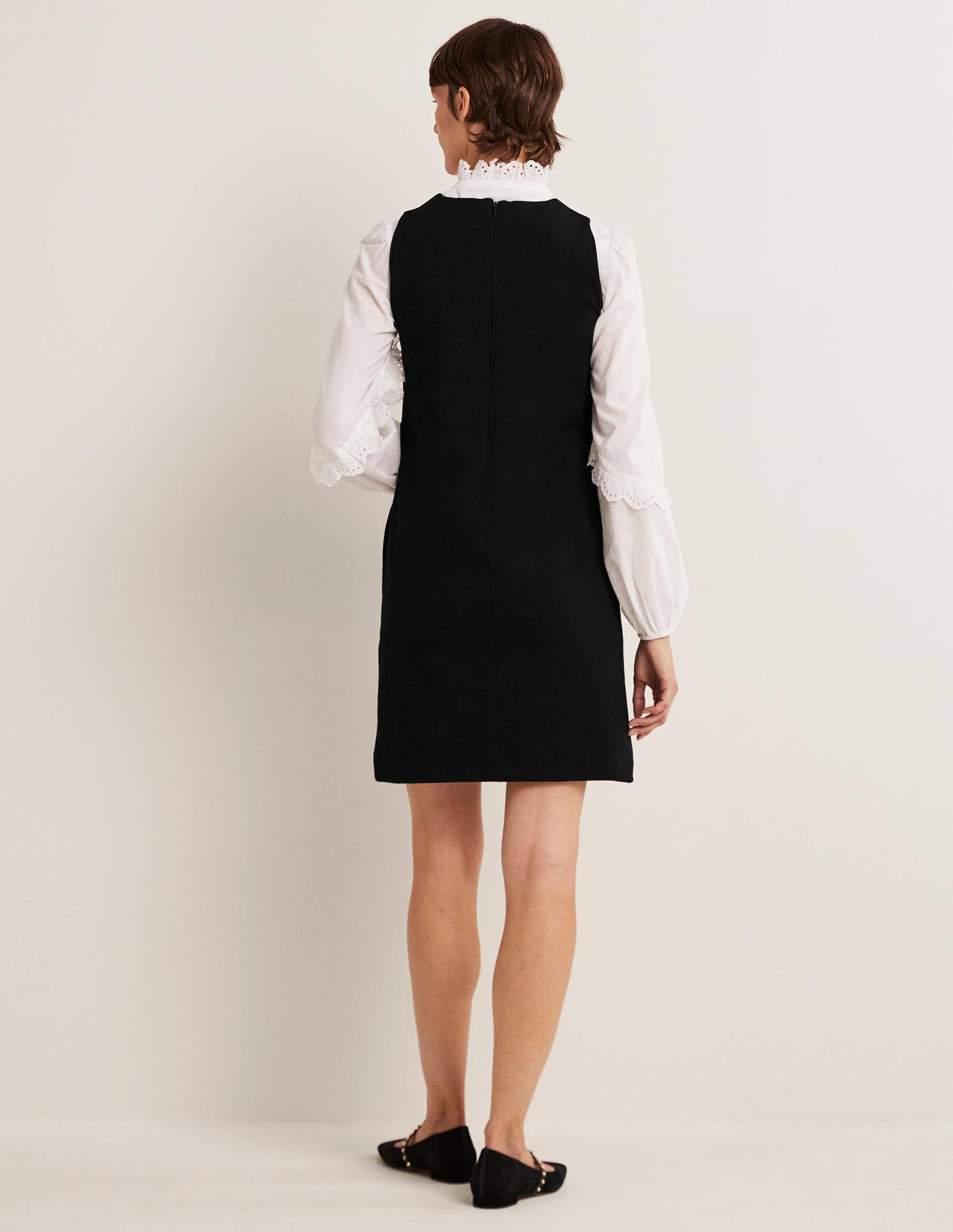Jersey Mini Shift Dress-Black-3