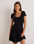 Mini-robe en maille-Noir