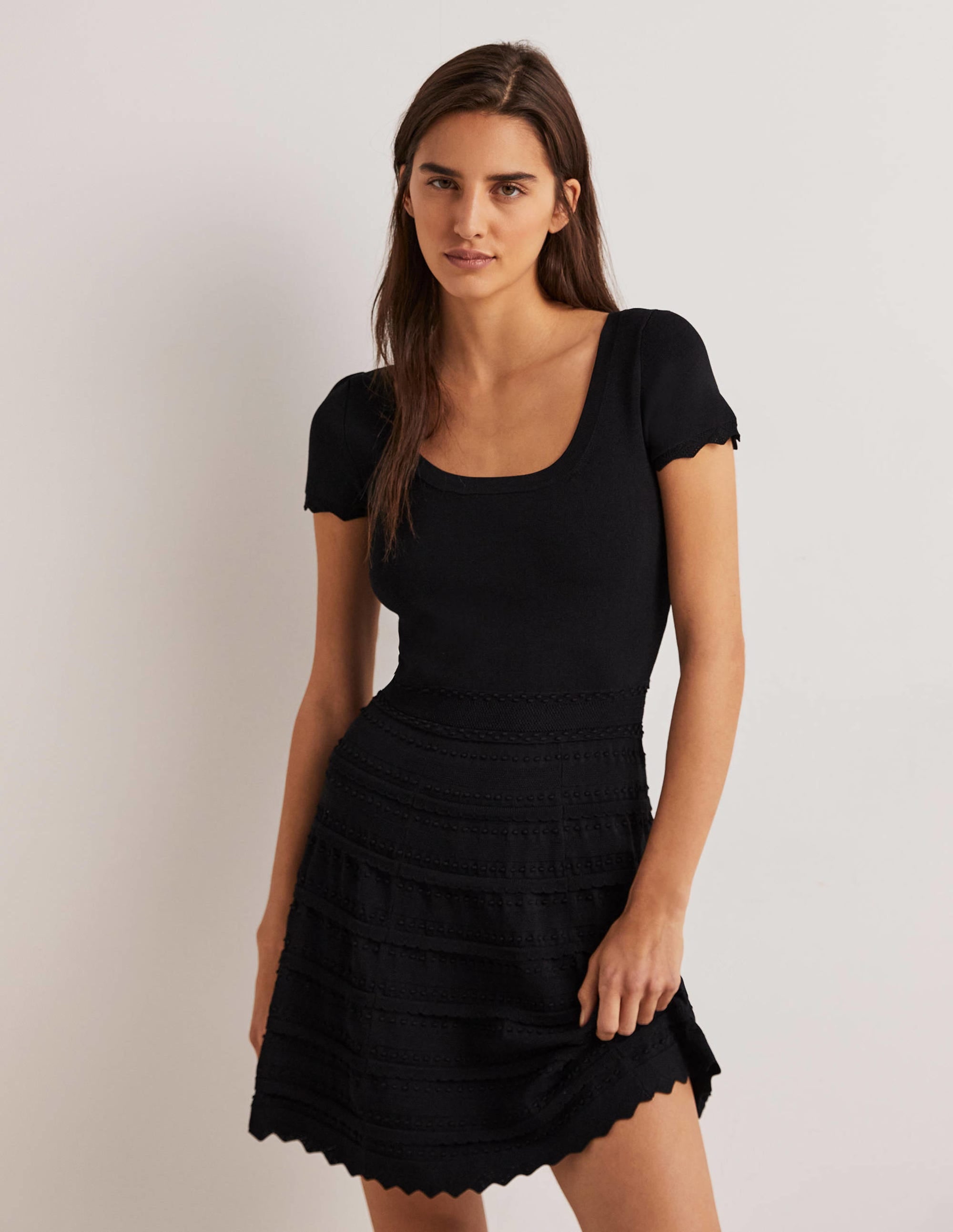 Mini-robe en maille-Noir - Image 1