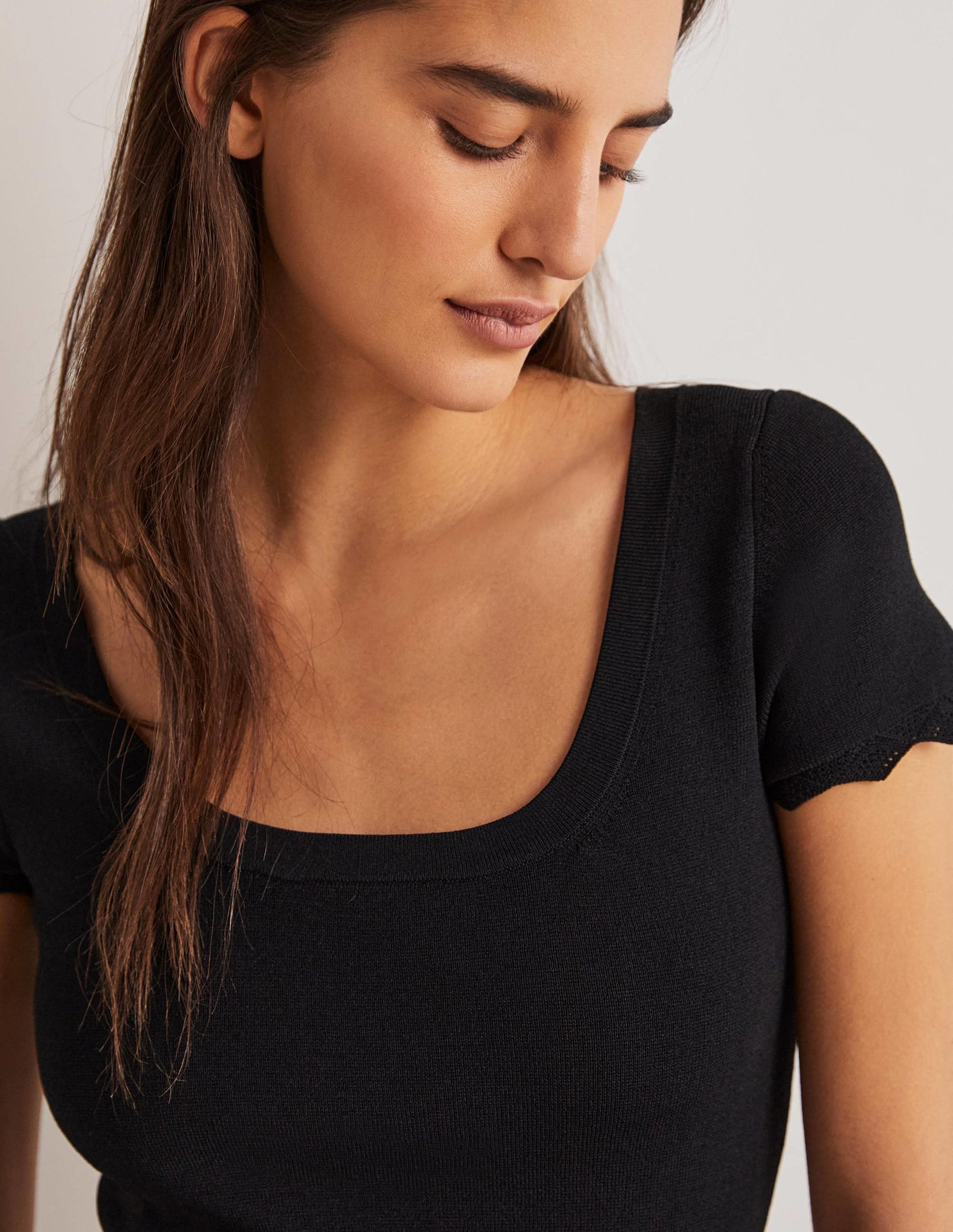 Mini-robe en maille-Noir-5