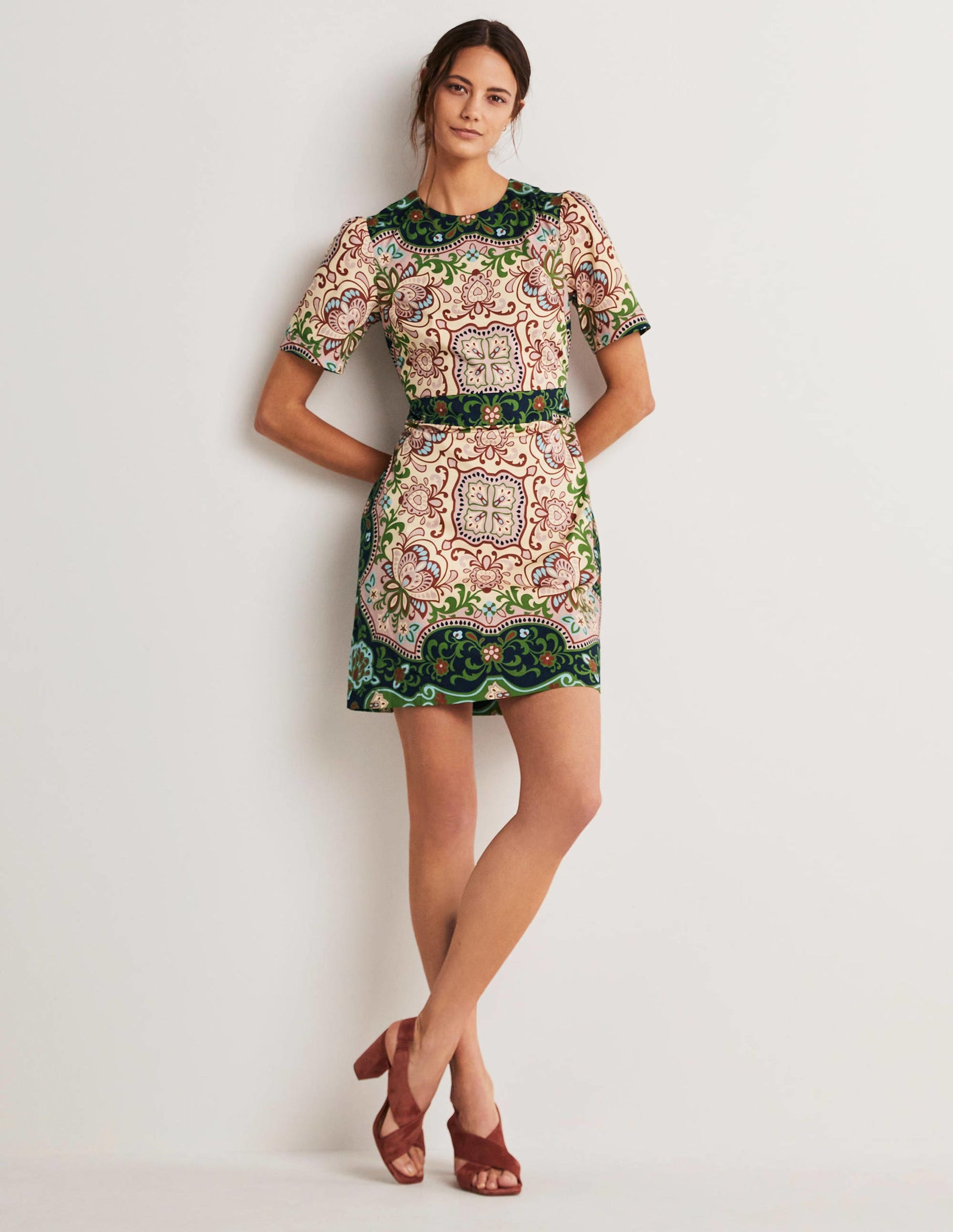 Mini-Etuikleid aus Baumwolle-Bunt, Blütenornamente-10