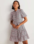 Tiered Shirt Dress-Trekking Green, Petal Paisley
