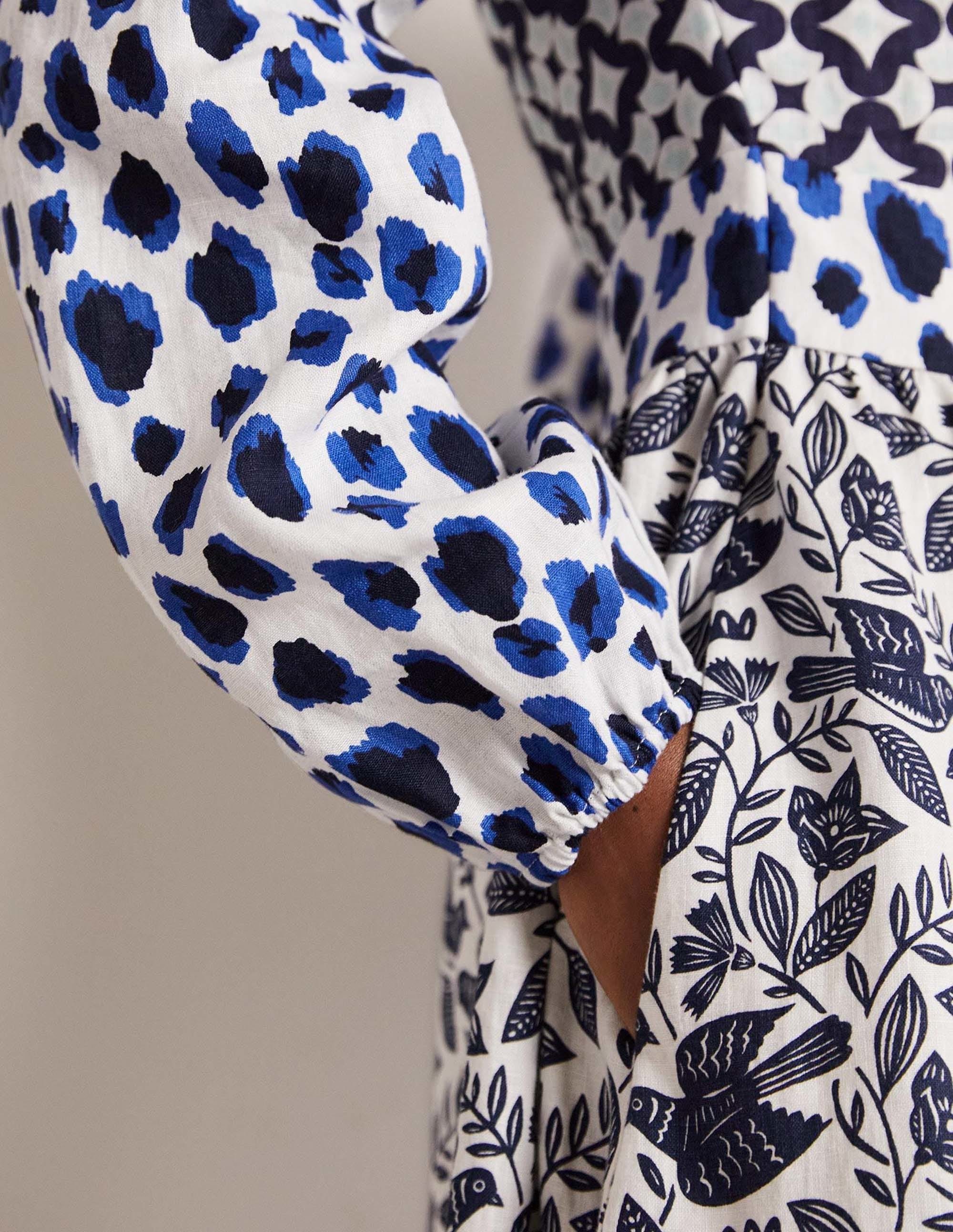Gestuftes Upcycling Maxi-Kleid-Blau - Image 2