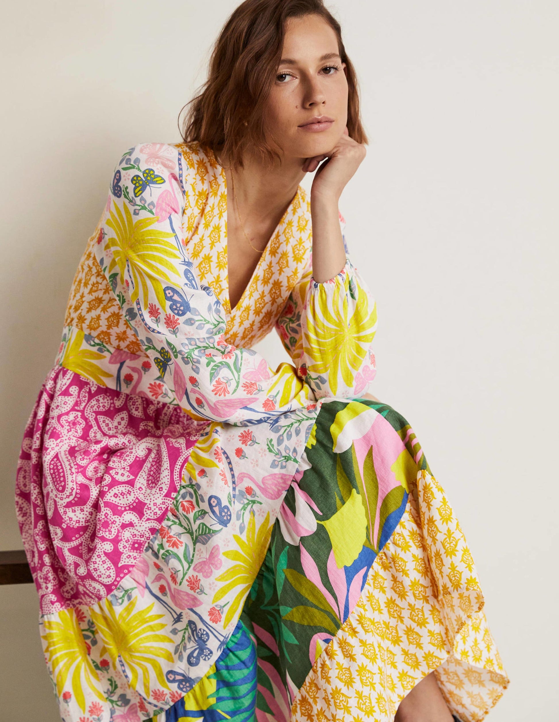 Repurposed Tiered Maxi Dress-Multi-10
