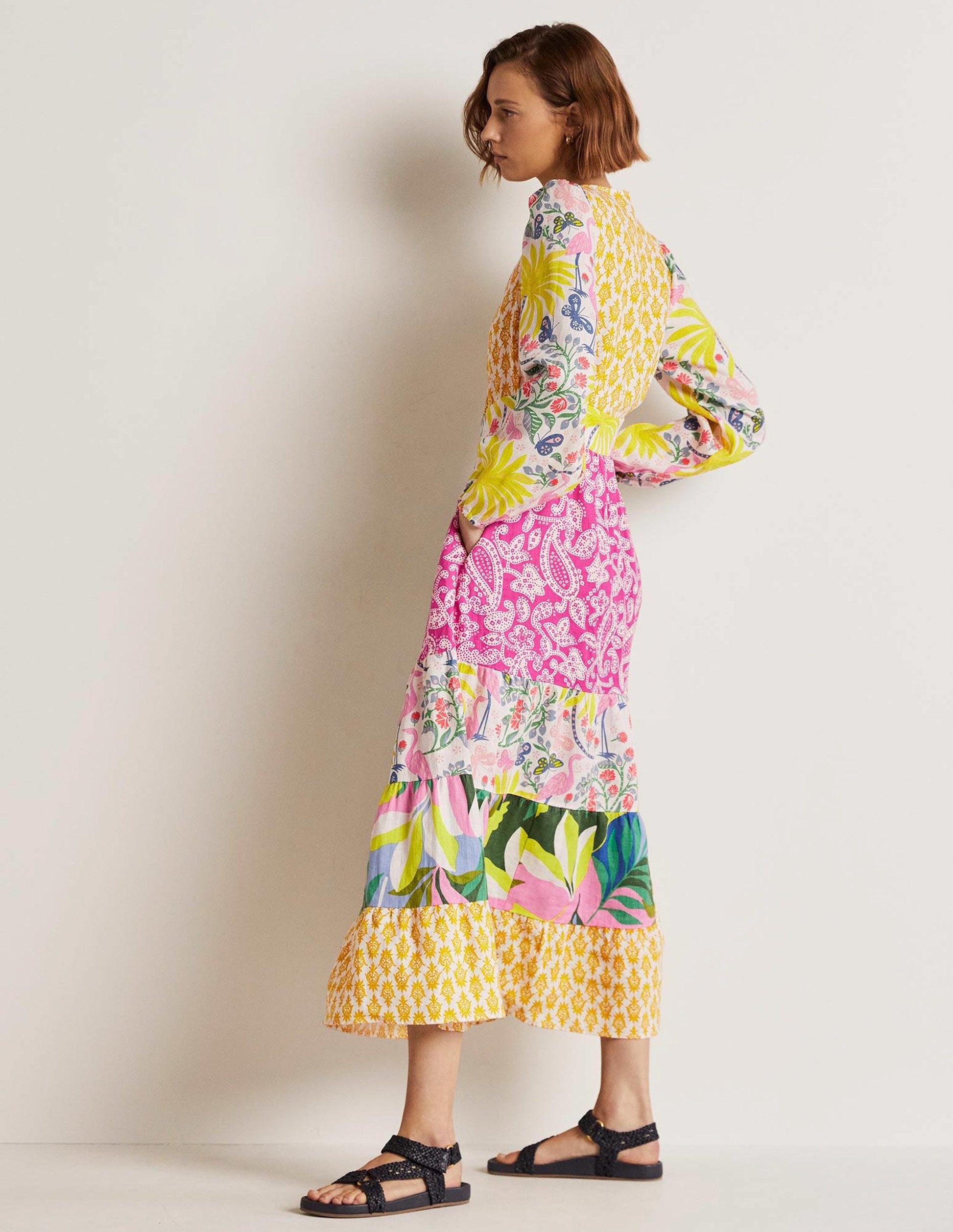Repurposed Tiered Maxi Dress-Multi-5