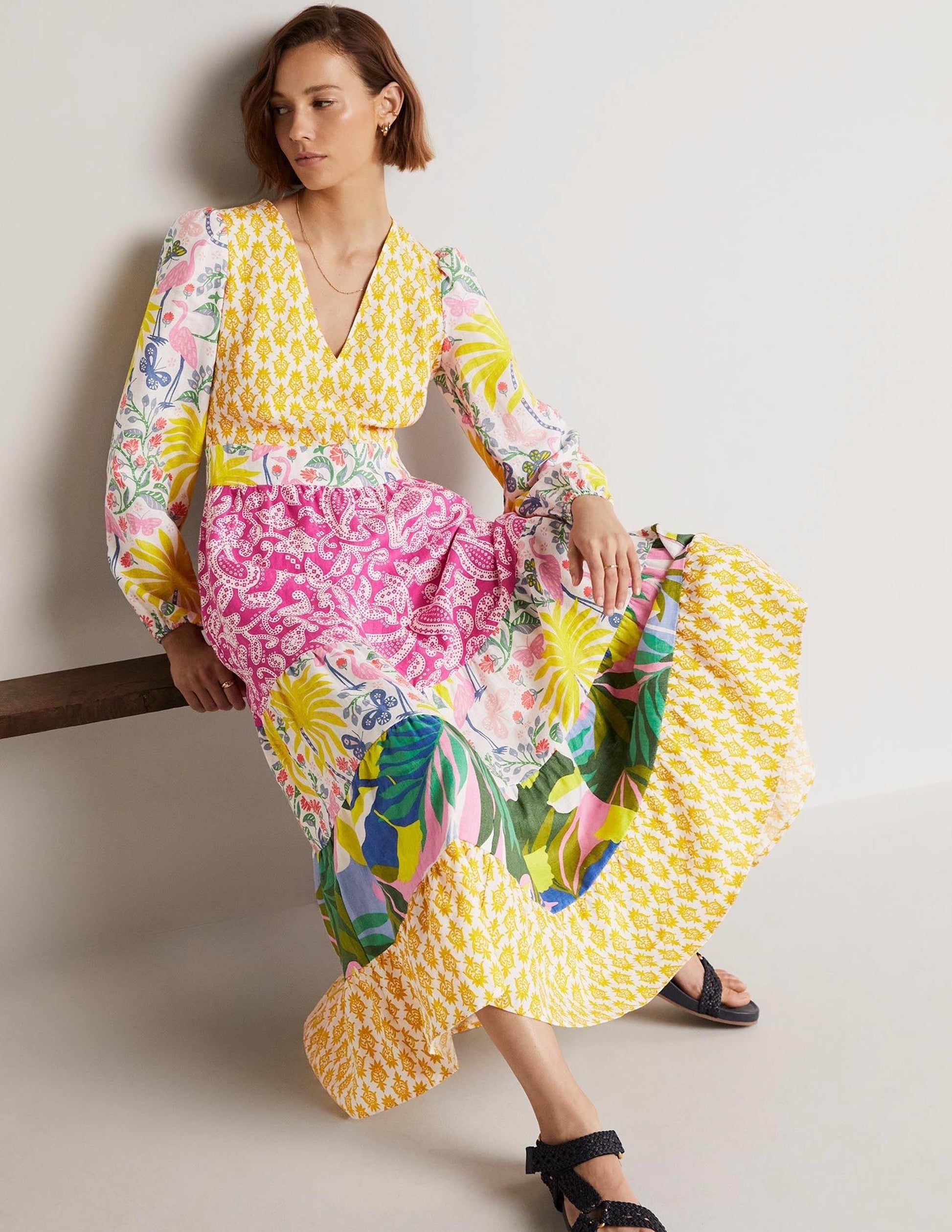 Repurposed Tiered Maxi Dress-Multi-6