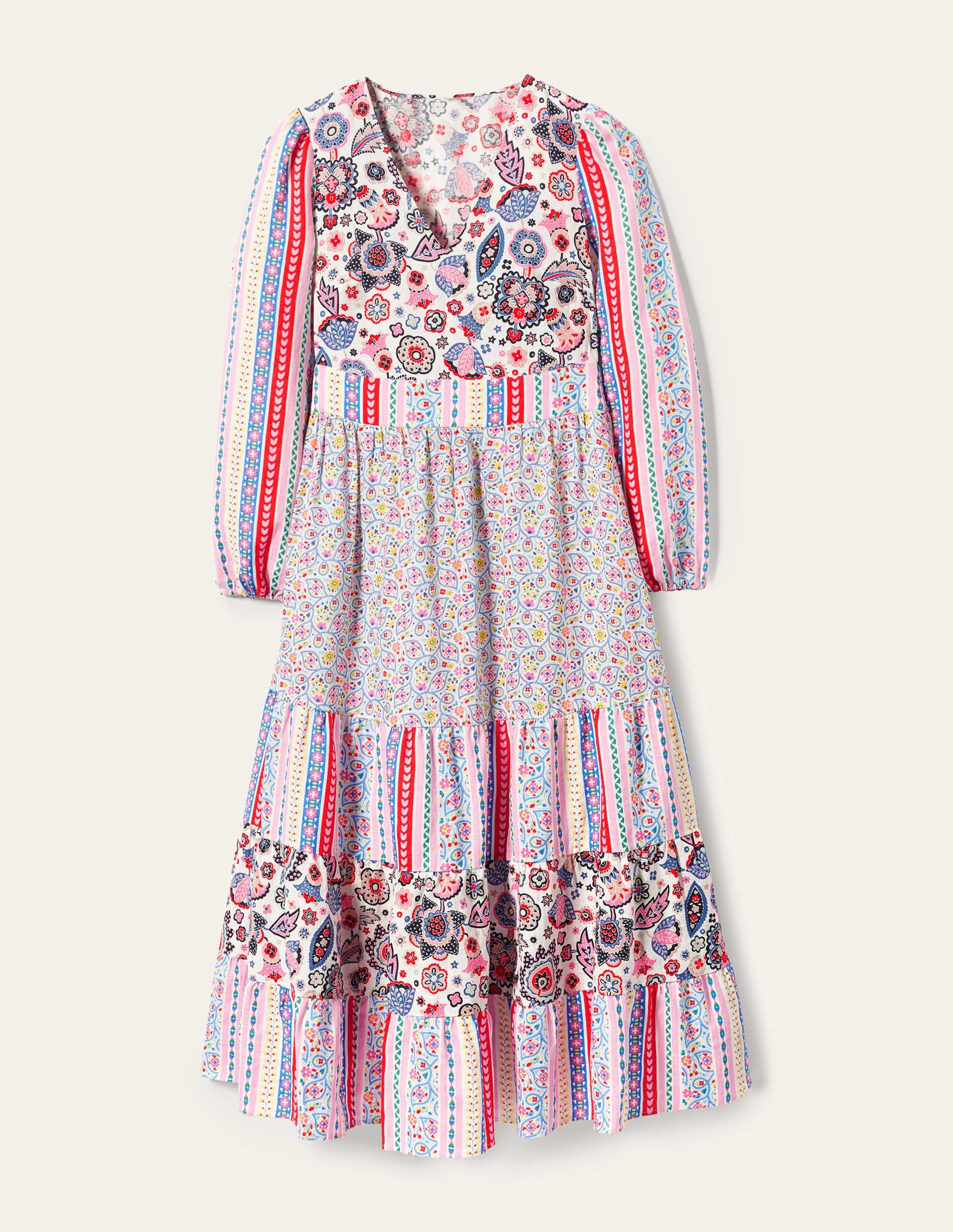 Robe longue à volants recyclée-Rose - Image 9