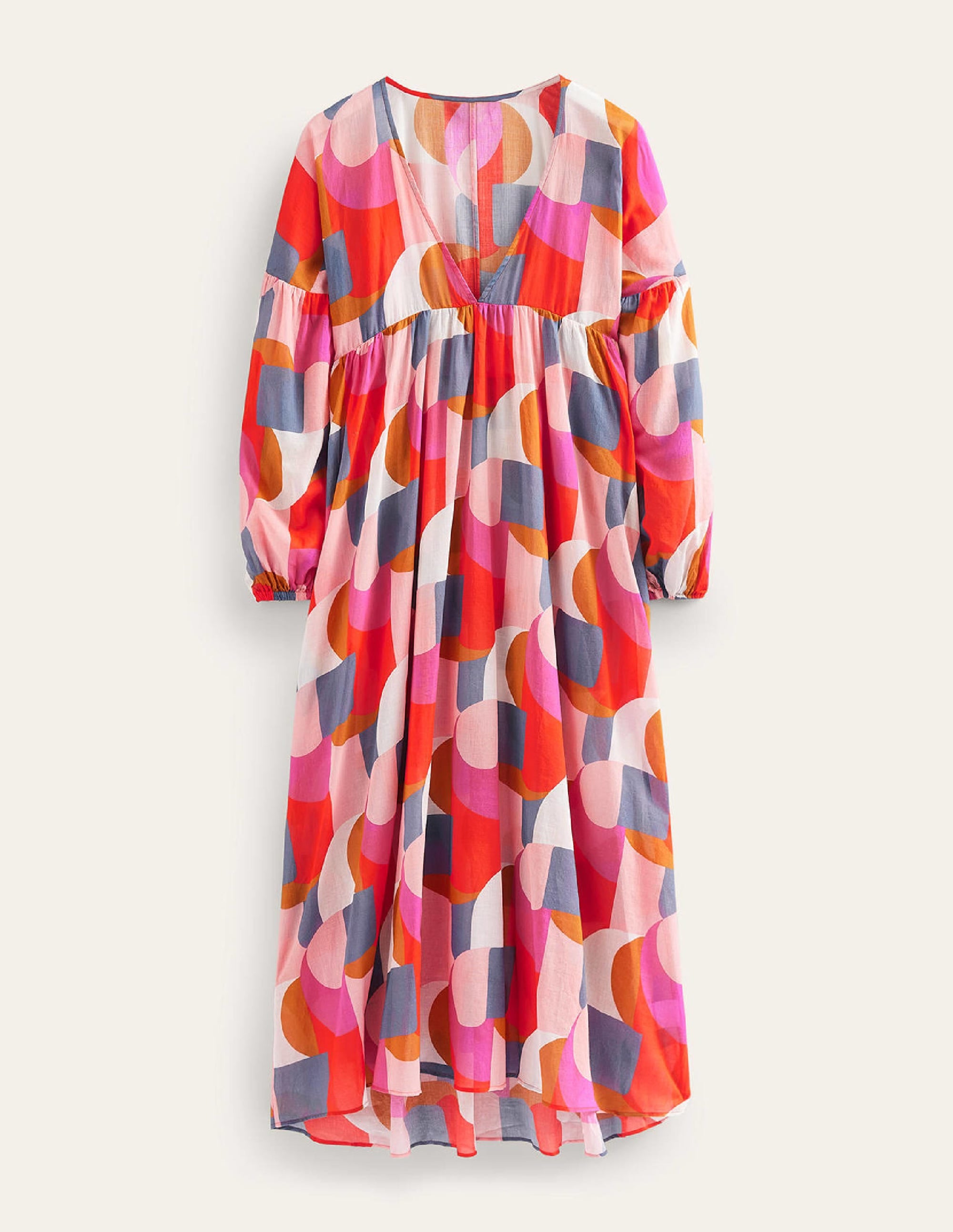 Robe longue Sarah façon caftan-Rose festival, motif Geometric Swirl - Image 7