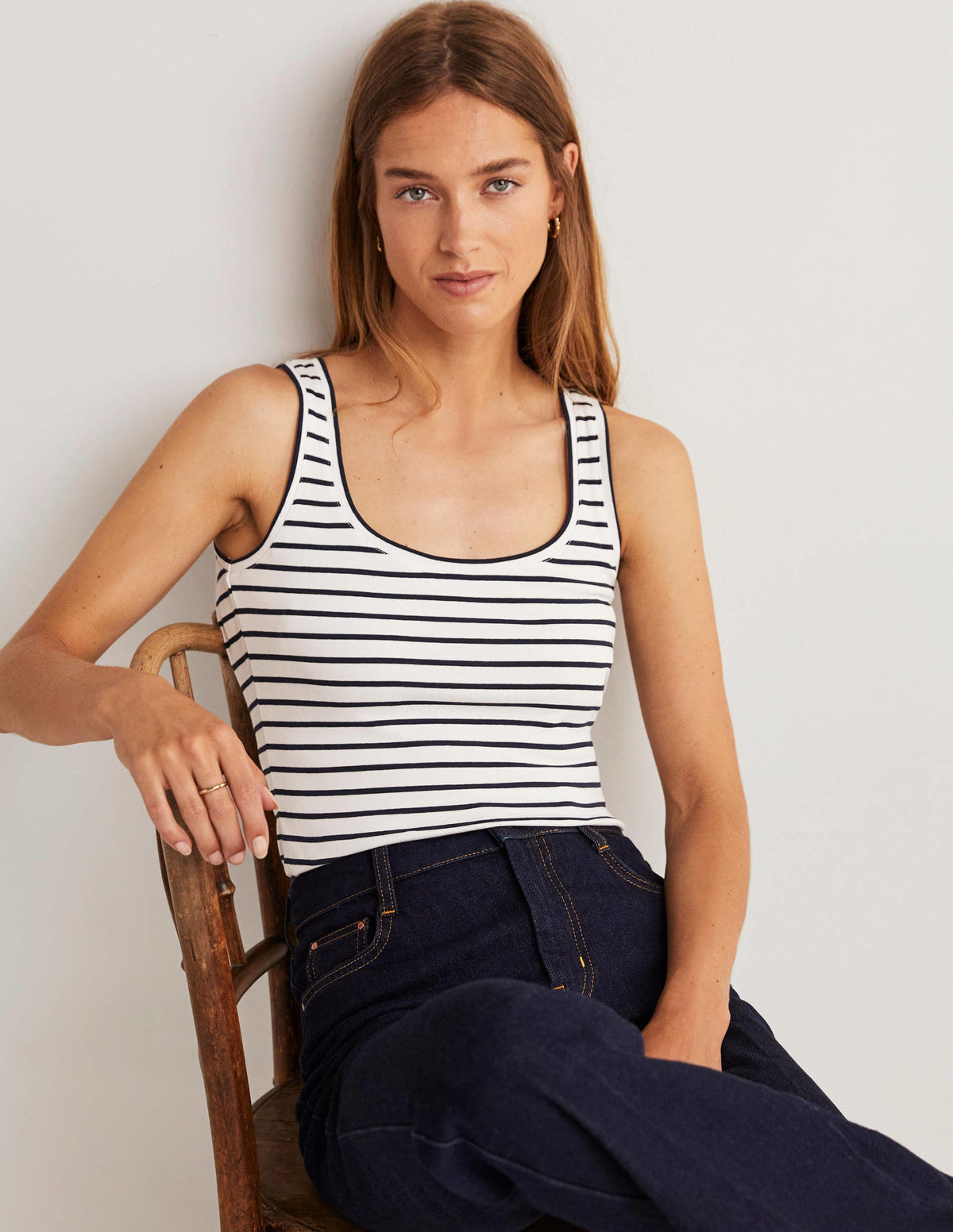 Essential Vest-Ivory / Navy Stripe - Image 4