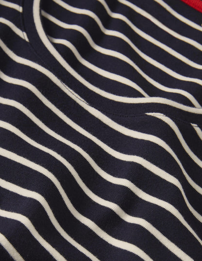 Basic-Trägershirt-Navy/Naturweiß, Gestreift