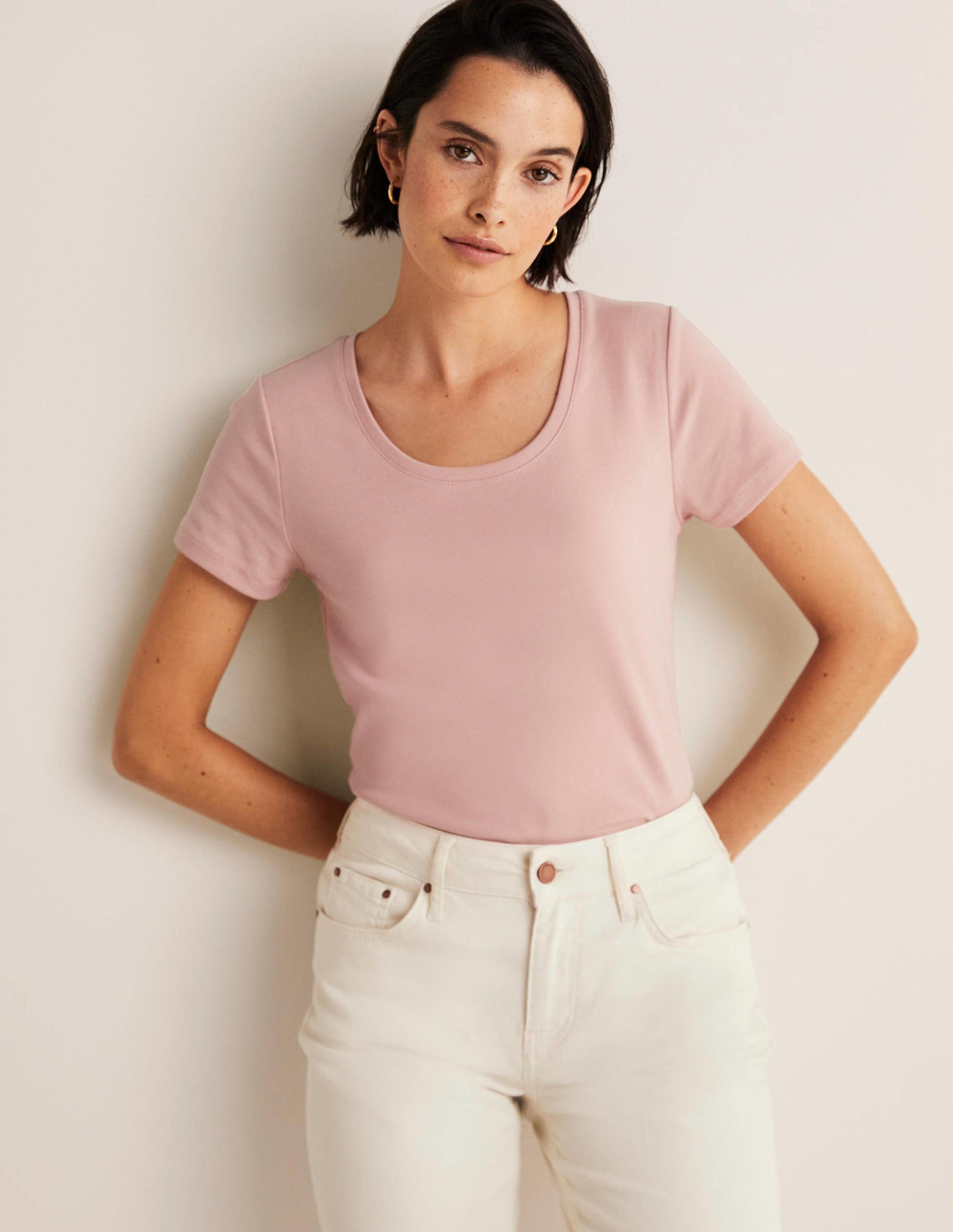 Kurzärmeliges Basic-T-Shirt-Milchshake-5