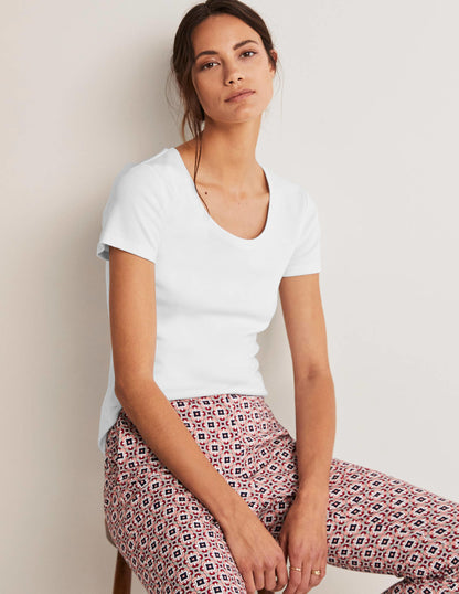 Kurzärmeliges Basic-T-Shirt-Weiß
