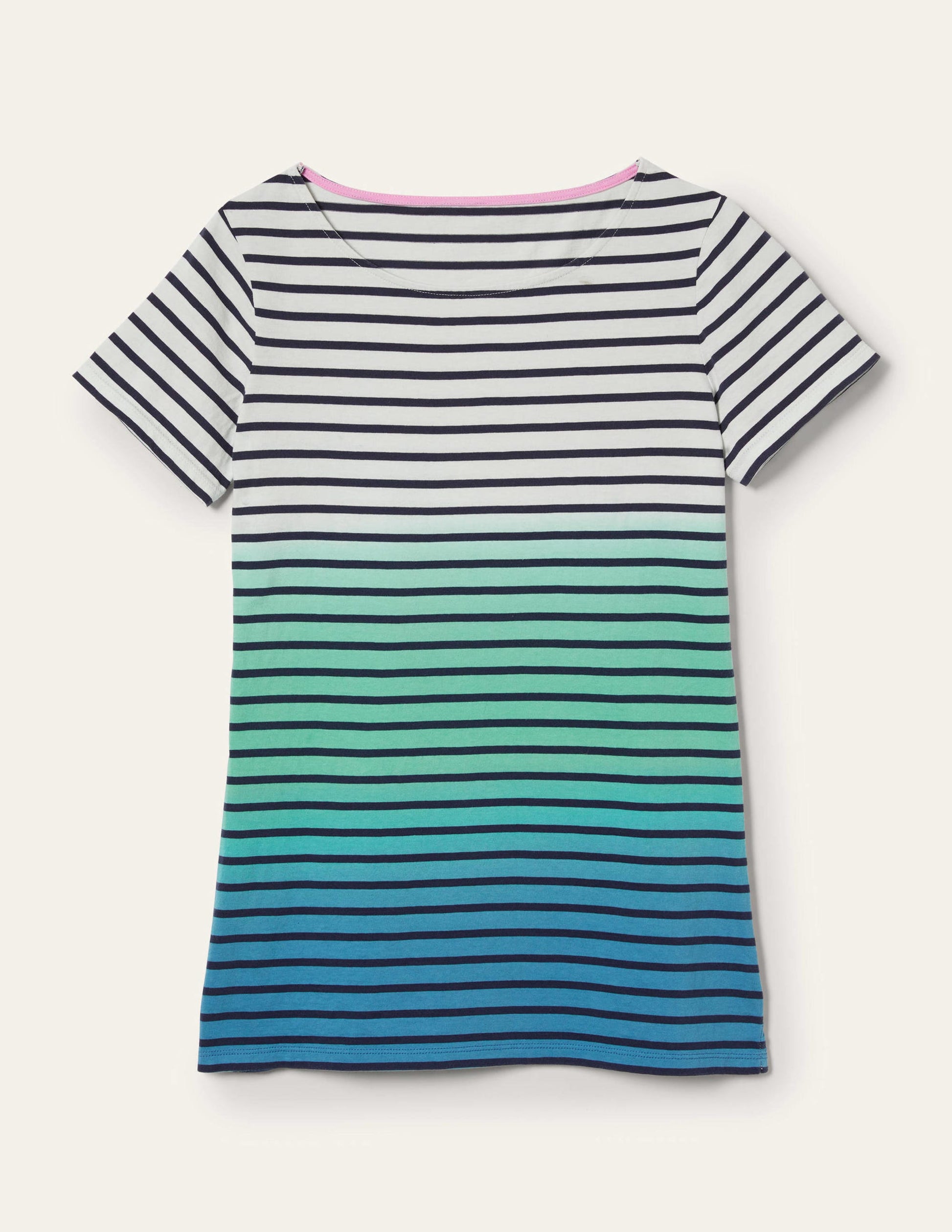 Kurzärmliges Bretonshirt-Blautöne, Schimmernd-9