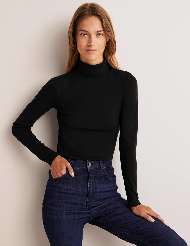 Essential Roll-neck Top-Black