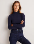 Essential Roll-neck Top-Navy
