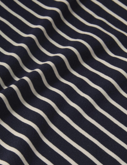 Essential Roll-neck Top-Navy / Ivory Stripe-10