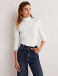 Essential Roll-neck Top-White