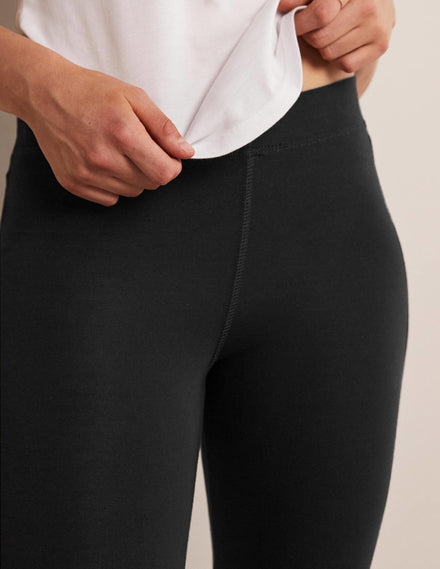 7/8-Jerseyleggings mit hoher Taille-Schwarz