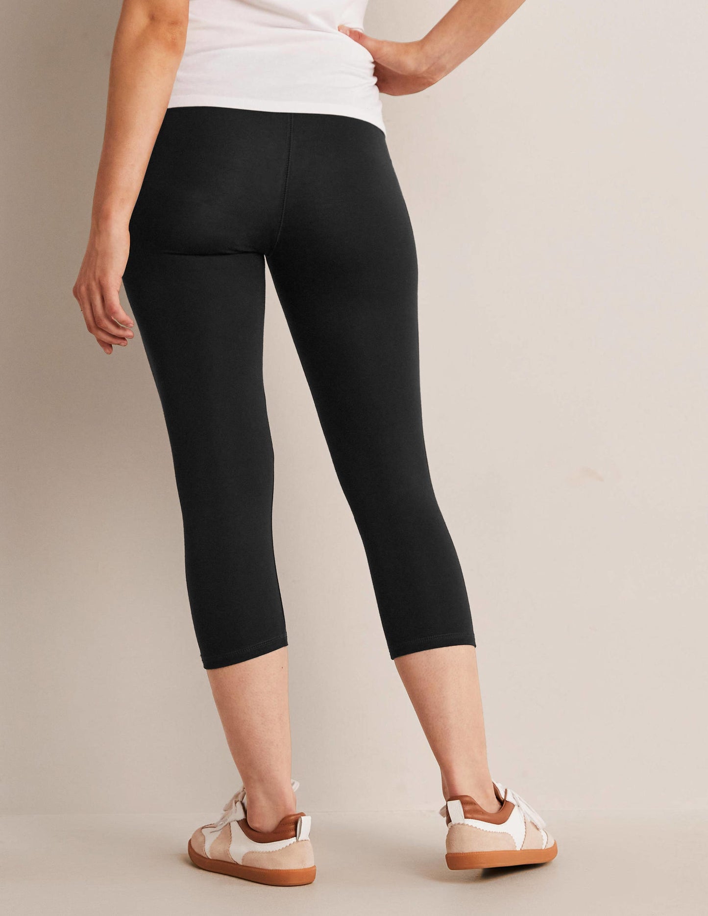 7/8-Jerseyleggings mit hoher Taille-Schwarz
