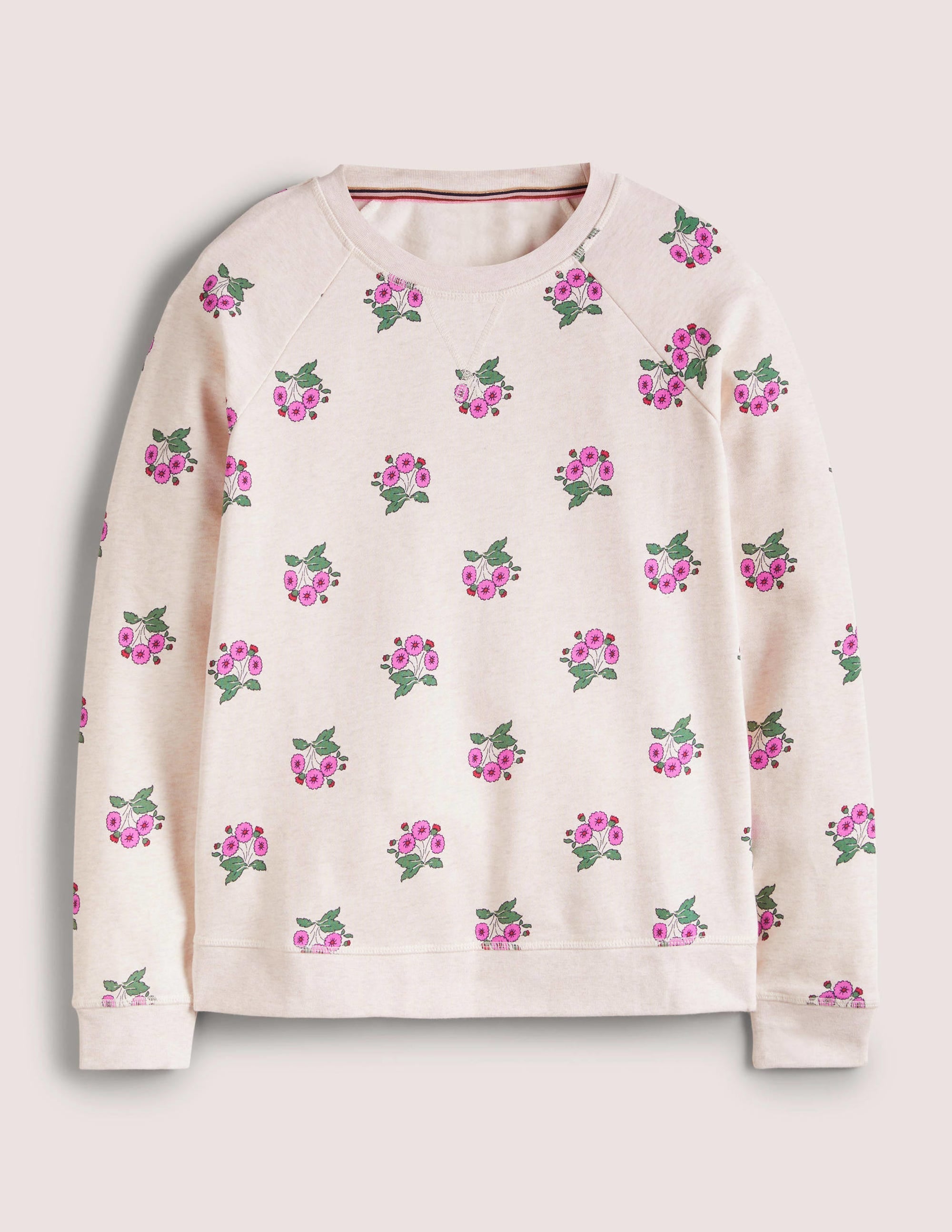 Gemustertes Sweatshirt aus Baumwolle-Hellbeige, Wildes Stiefmütterchen - Image 5