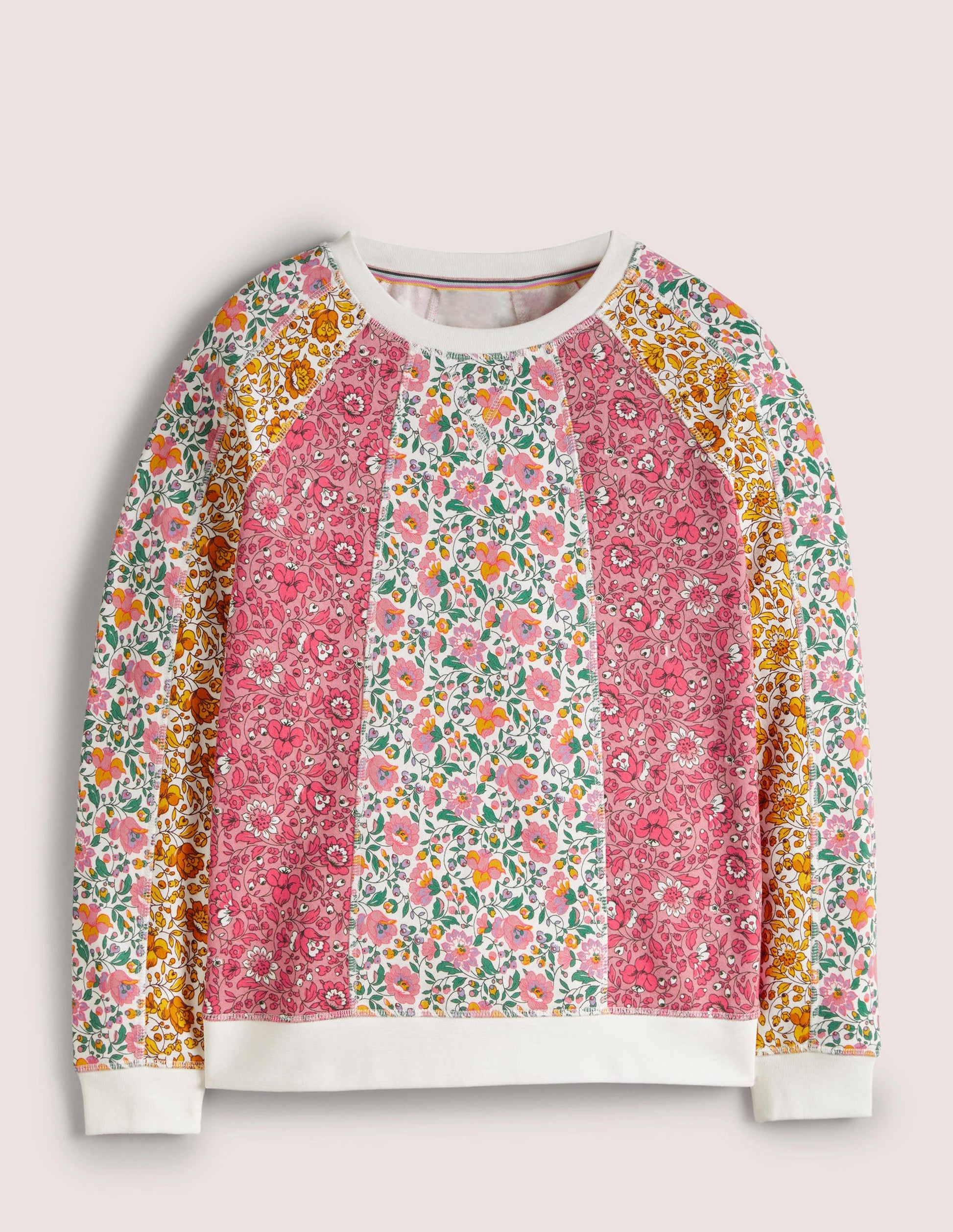 Gemustertes Sweatshirt aus Baumwolle-Bunt, Blütenwiese-6