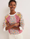 Gemustertes Sweatshirt aus Baumwolle-Bunt, Blütenwiese