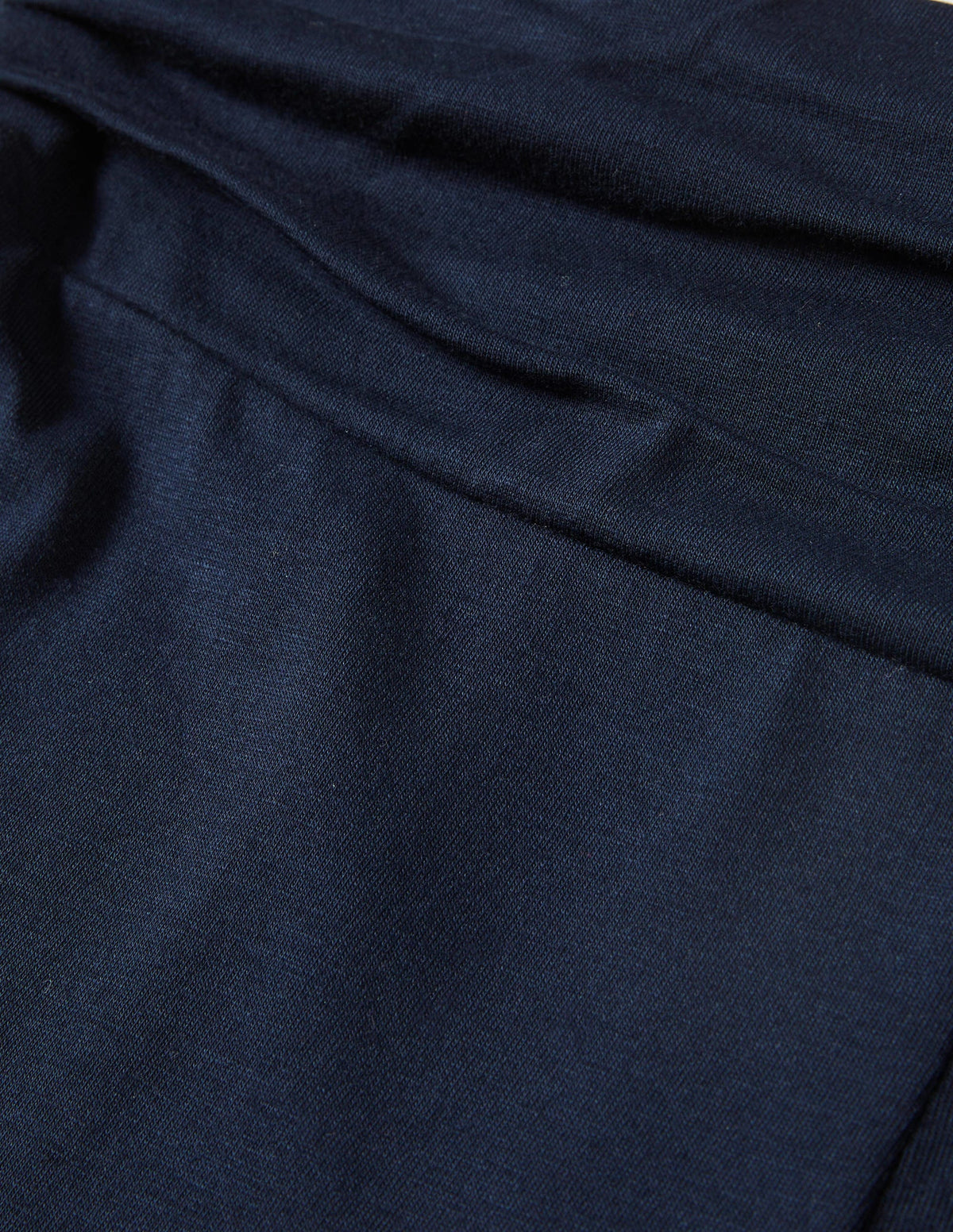 Wide Leg Jersey Trousers-Navy-9