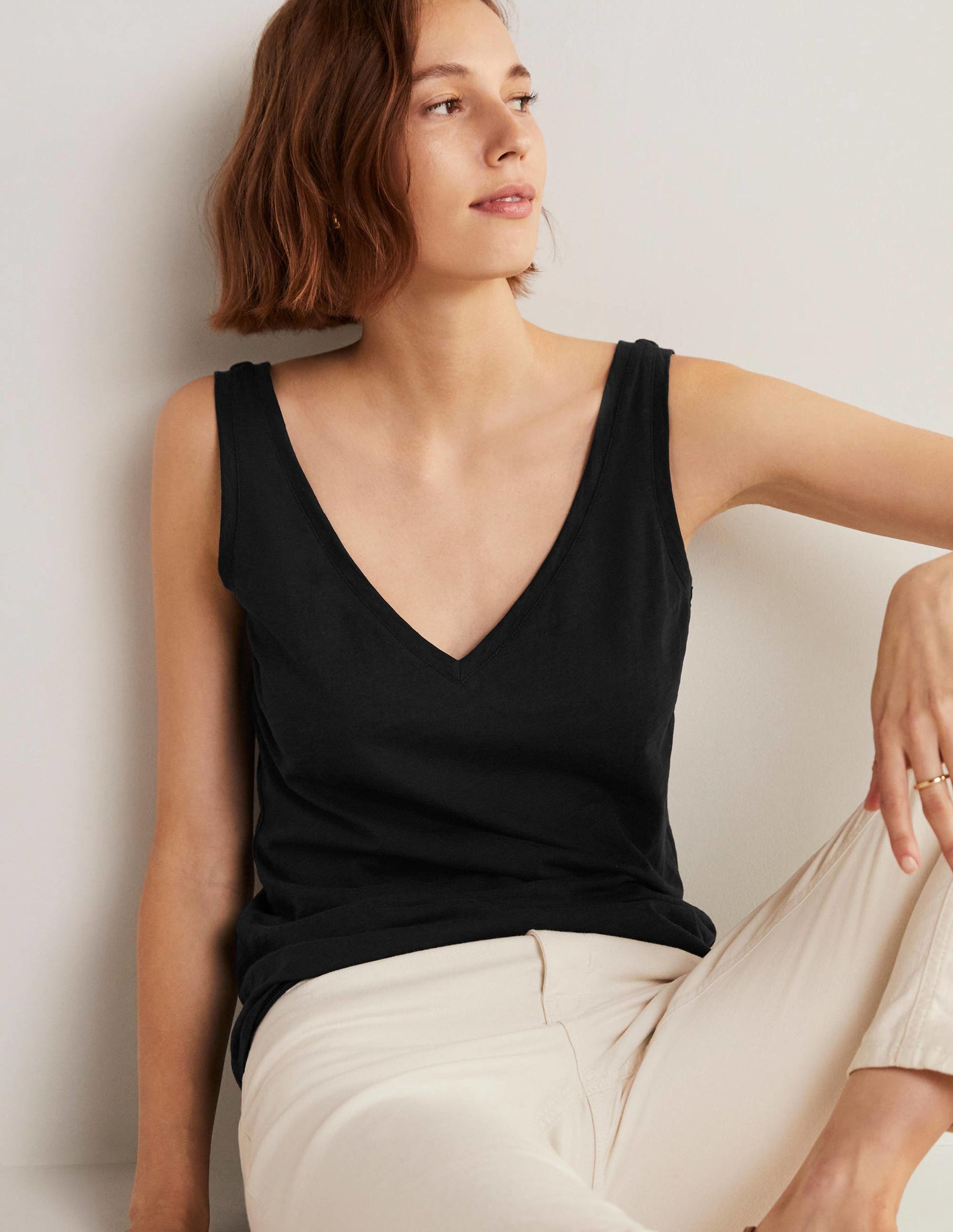 Das ärmellose Baumwolloberteil-Schwarz-1