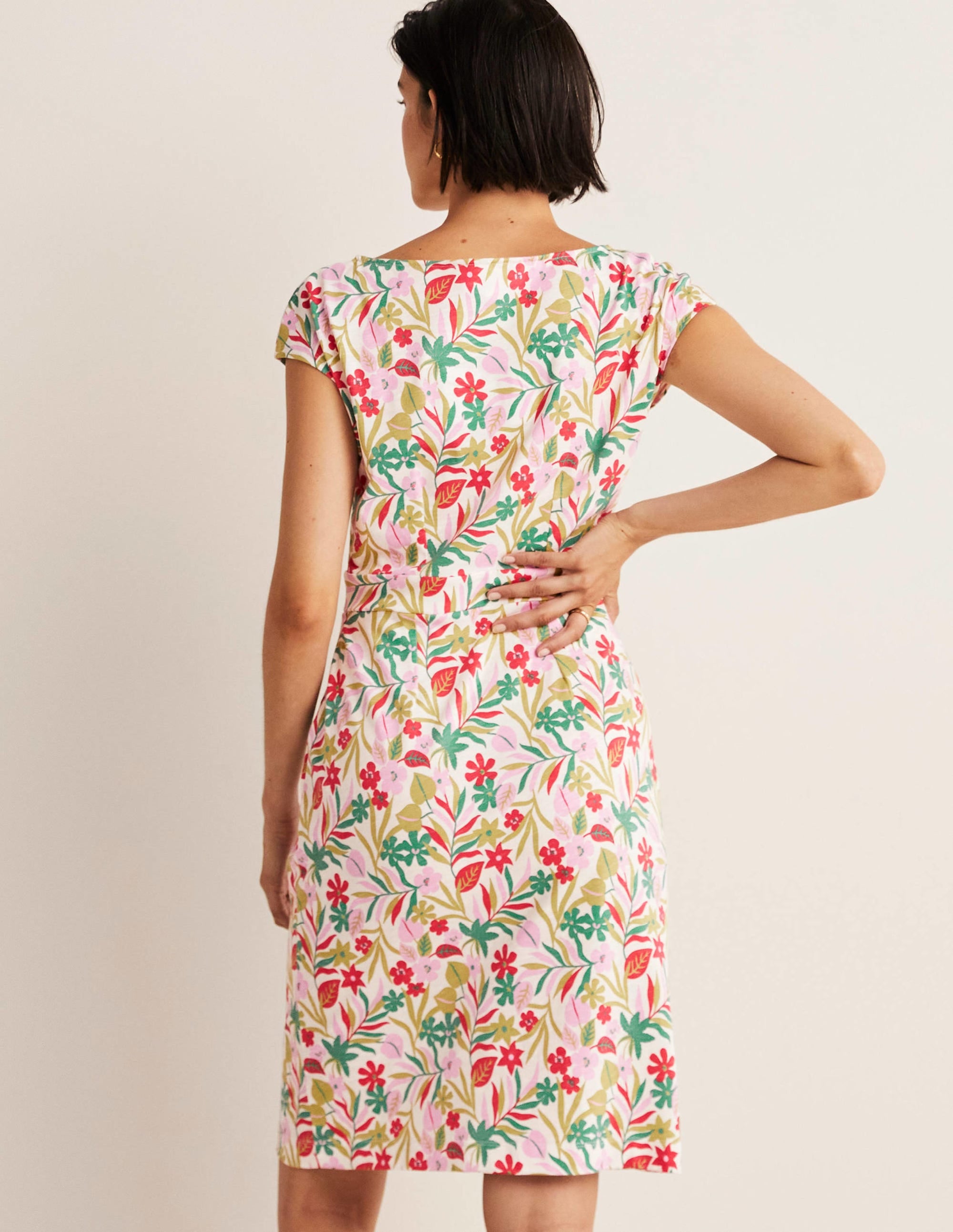Florrie Jerseykleid-Bunt, Tropische Blätter - Image 8