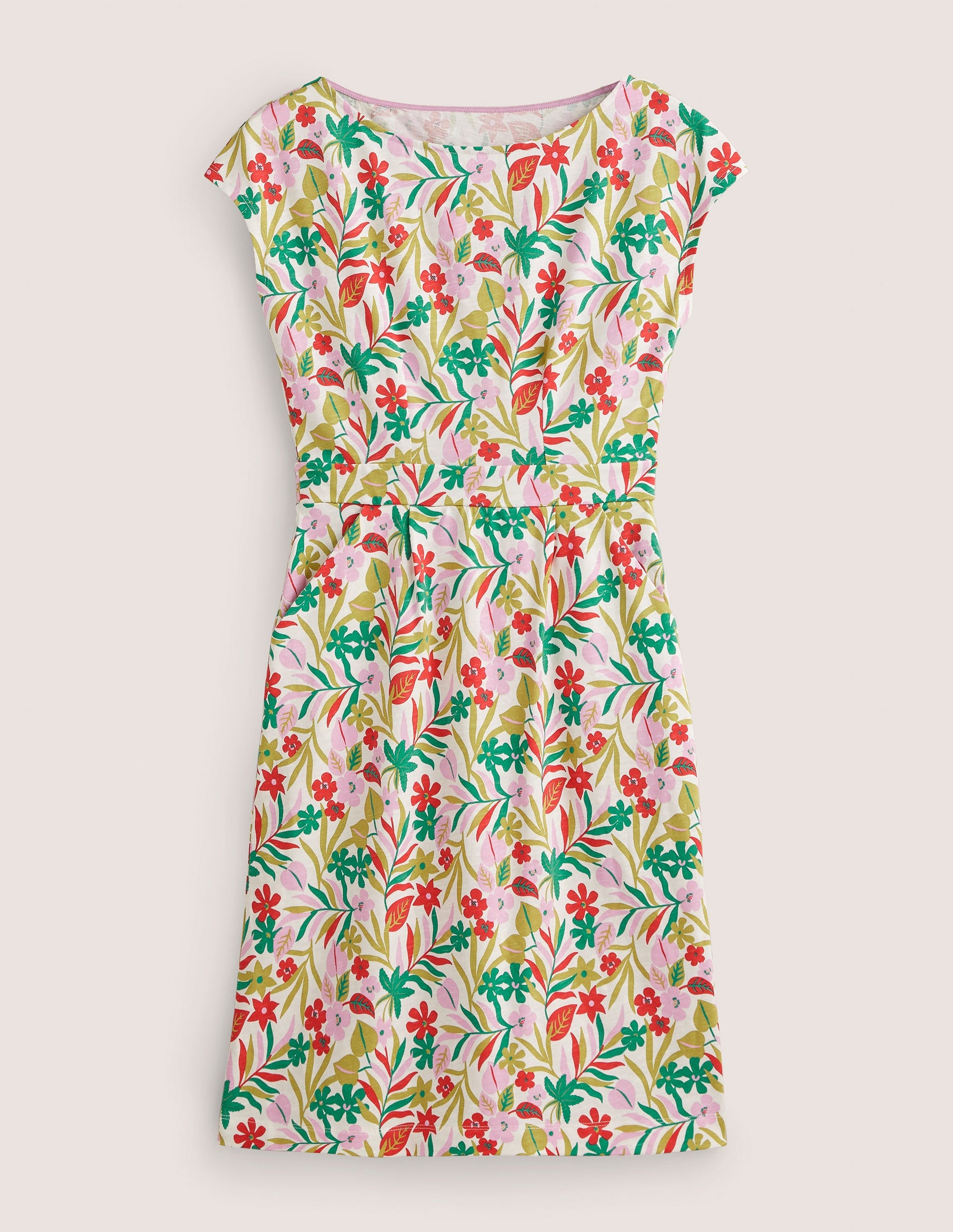 Florrie Jerseykleid-Bunt, Tropische Blätter-11