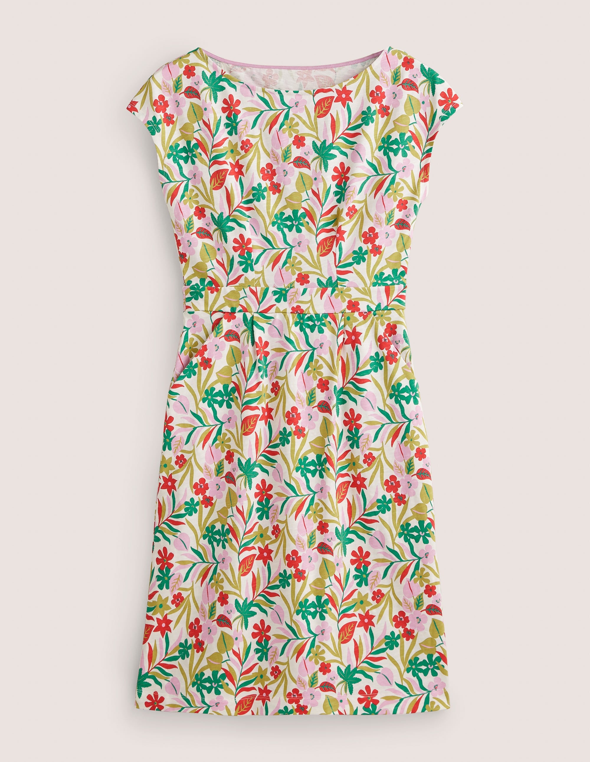 Florrie Jerseykleid-Bunt, Tropische Blätter - Image 11