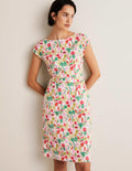 Florrie Jerseykleid-Bunt, Tropische Blätter