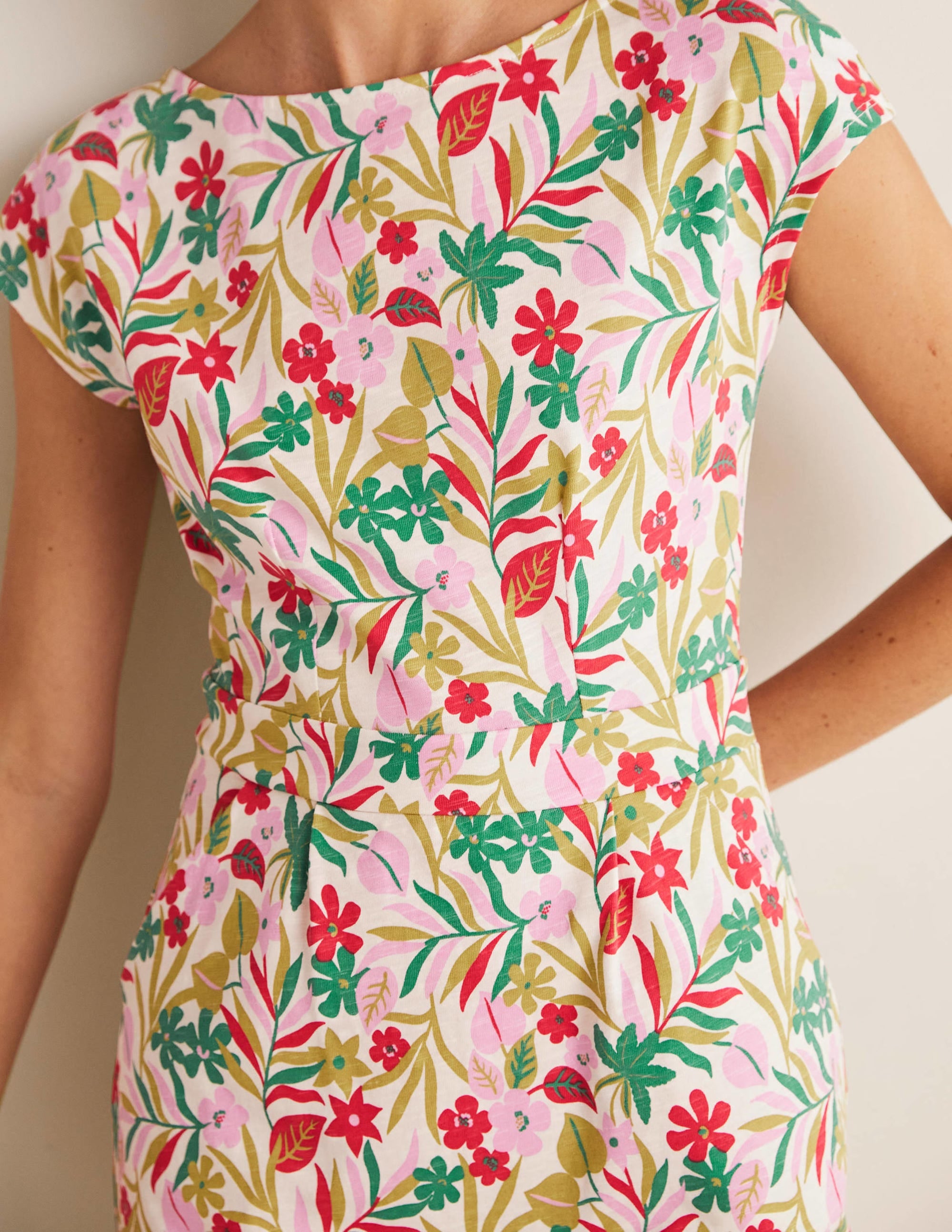 Florrie Jerseykleid-Bunt, Tropische Blätter - Image 4