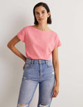 Superweiches T-Shirt mit U-Boot-Ausschnitt-Wildrose