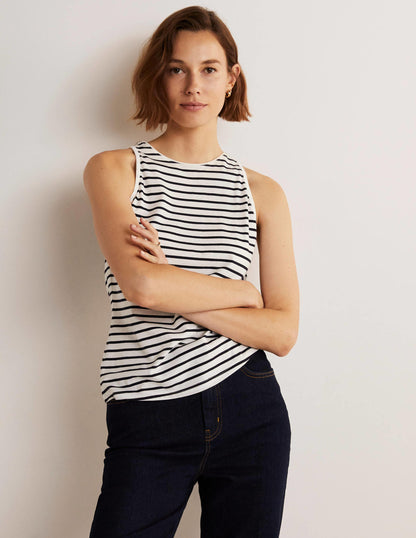 Arabella Jerseyoberteil-Naturweiß/Navy, Gestreift