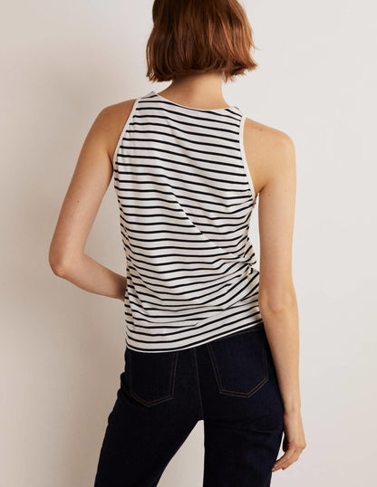 Arabella Jerseyoberteil-Naturweiß/Navy, Gestreift